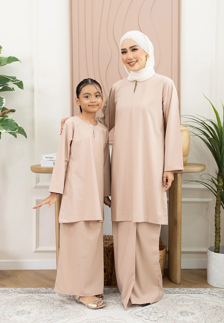 Nazeera Kurung Riau - Baby Pink (Kids)