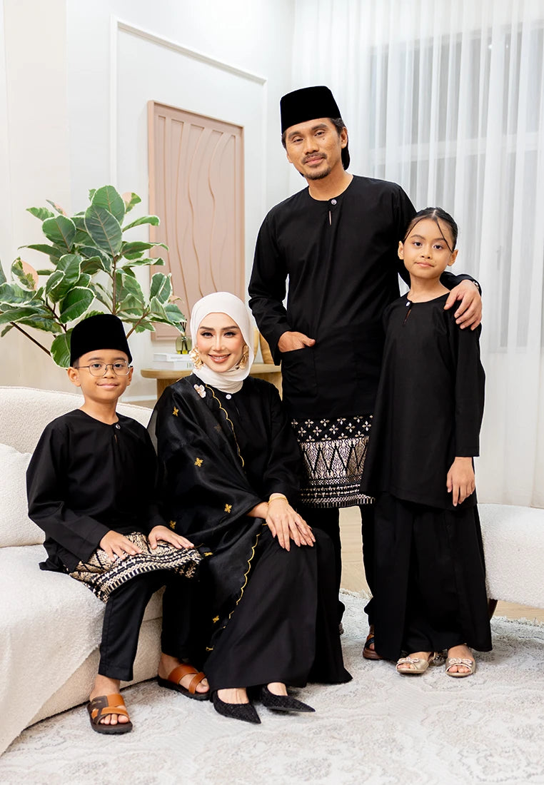 Nazeera Kurung Riau - Black (Kids)