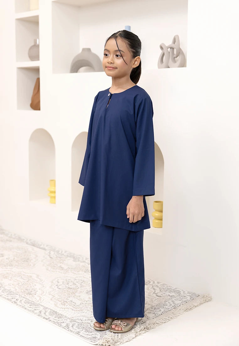 Nazeera Kurung Riau - Dark Blue (Kids)