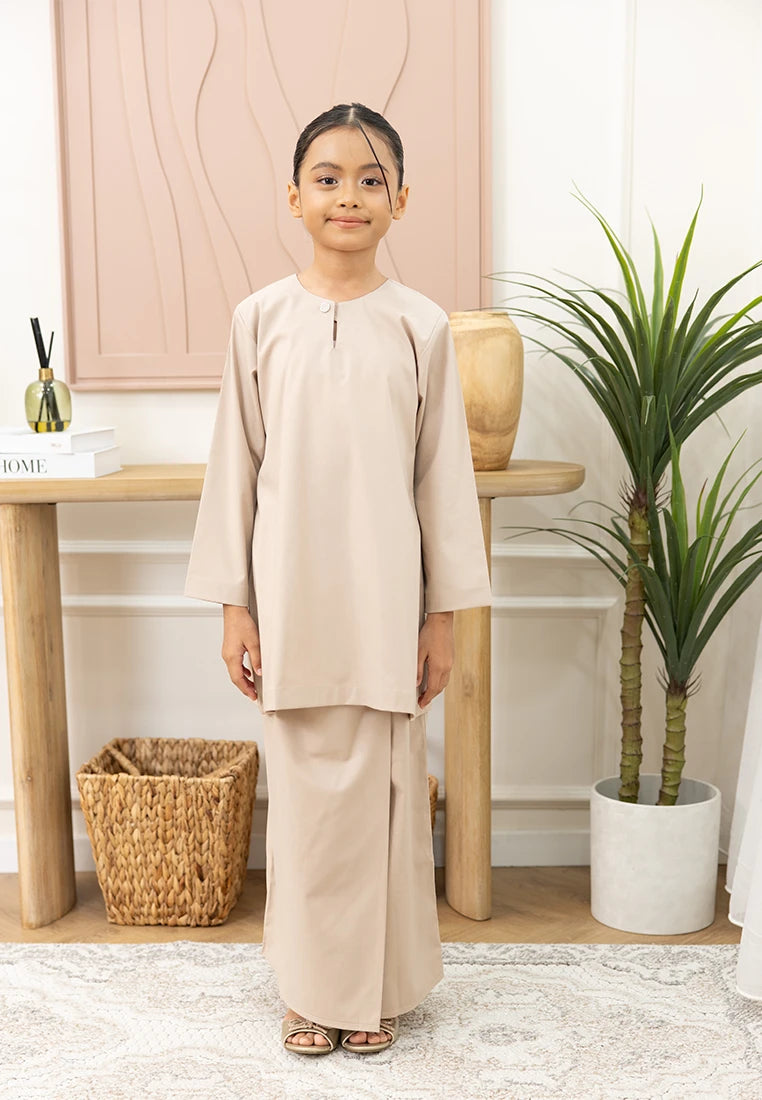 Nazeera Kurung Riau - Nude Champagne (Kids)