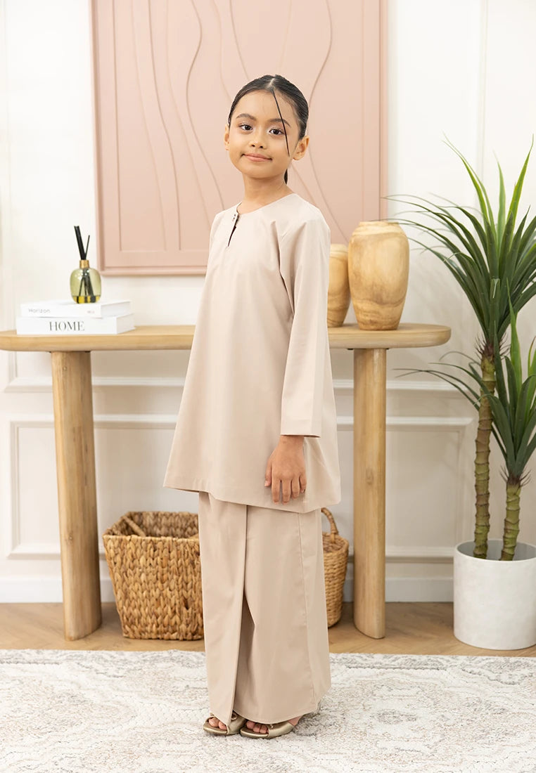 Nazeera Kurung Riau - Nude Champagne (Kids)