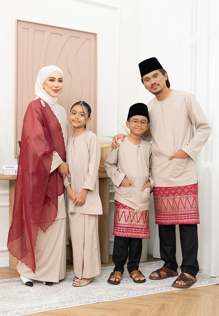 Nazeera Kurung Riau - Nude Champagne (Kids)