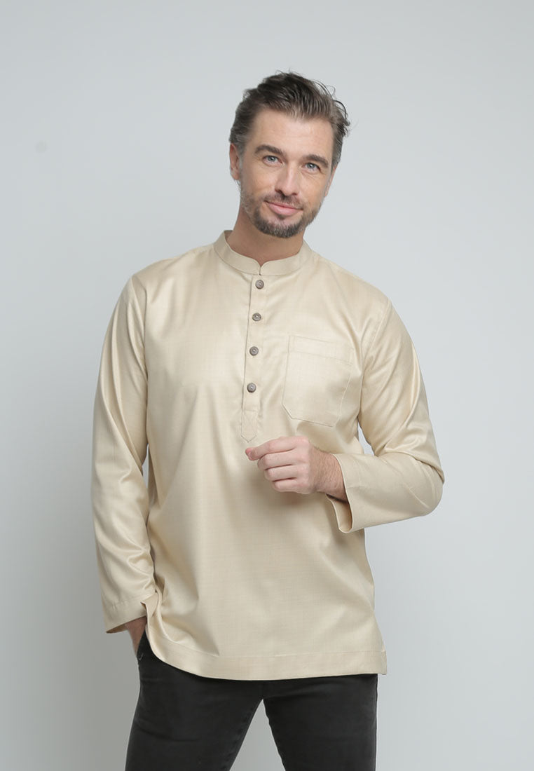 Kurta Lenon Mandarin Collar