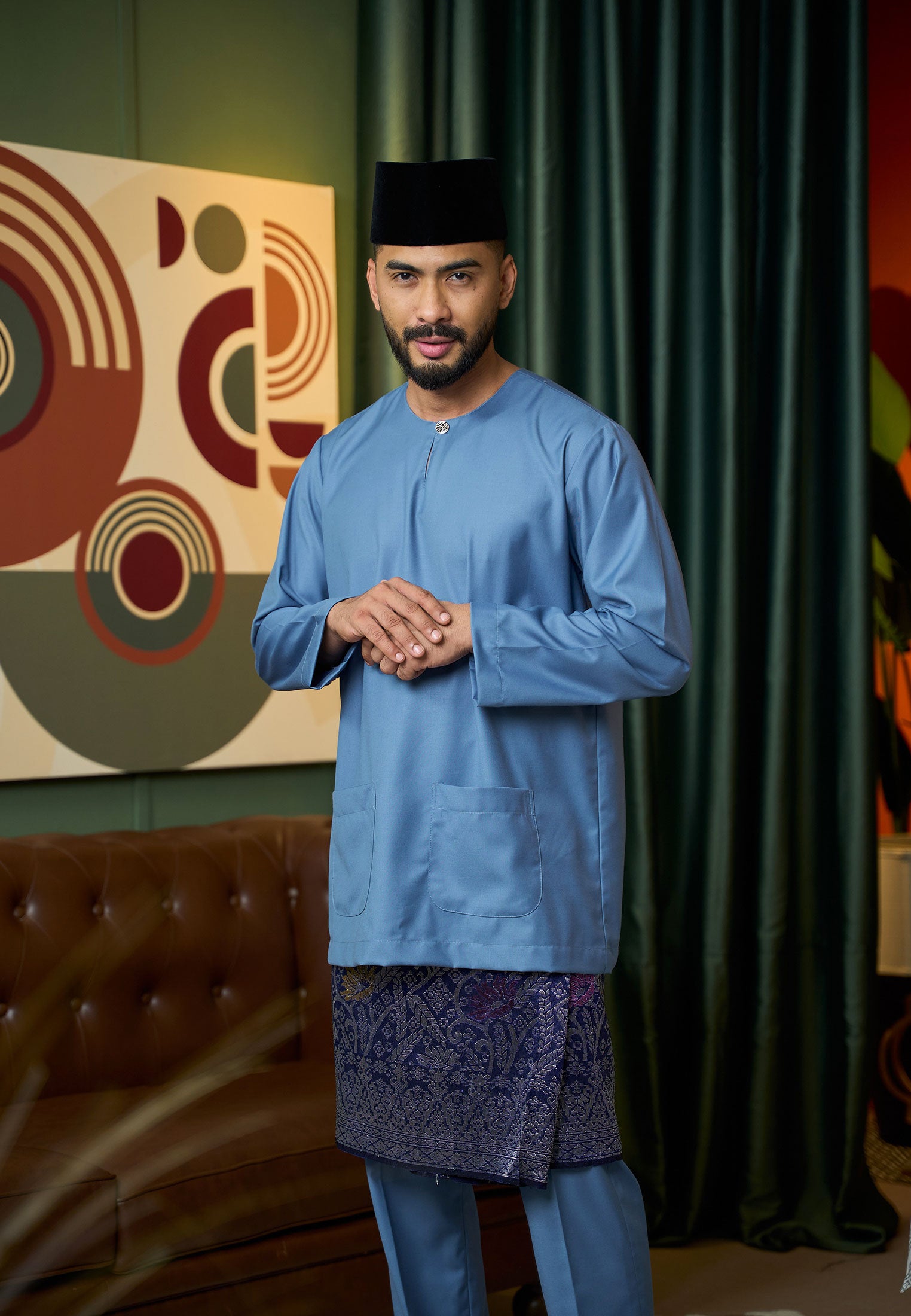 Baju Melayu Teluk Belanga Mark II - Ash Blue (Men)