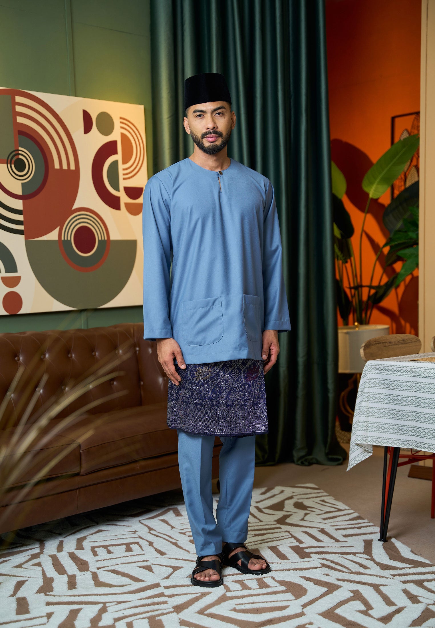 Baju Melayu Teluk Belanga Mark II - Ash Blue (Men)