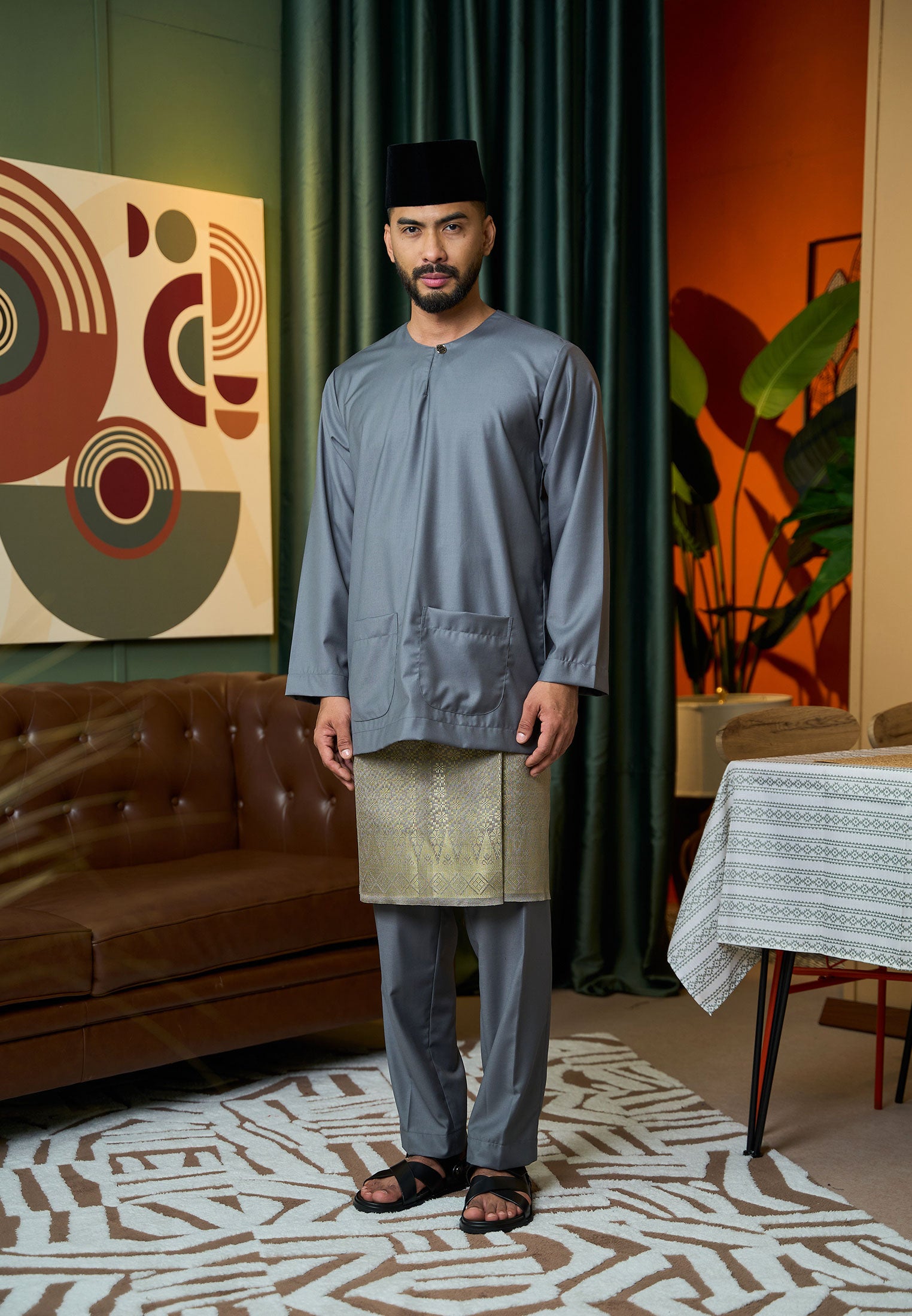 Baju Melayu Teluk Belanga Mark II - Dark Grey (Men)