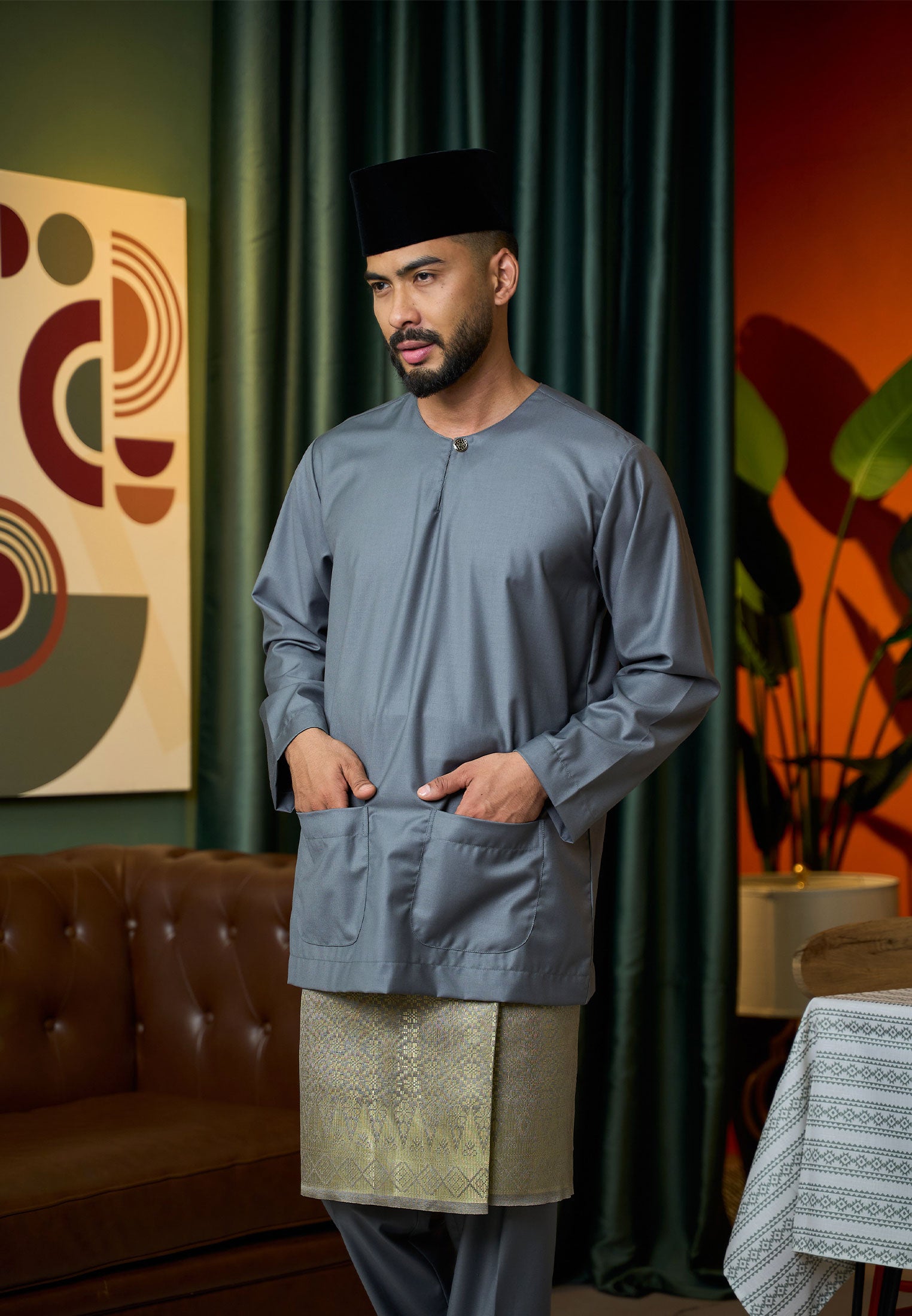 Baju Melayu Teluk Belanga Mark II - Dark Grey (Men)