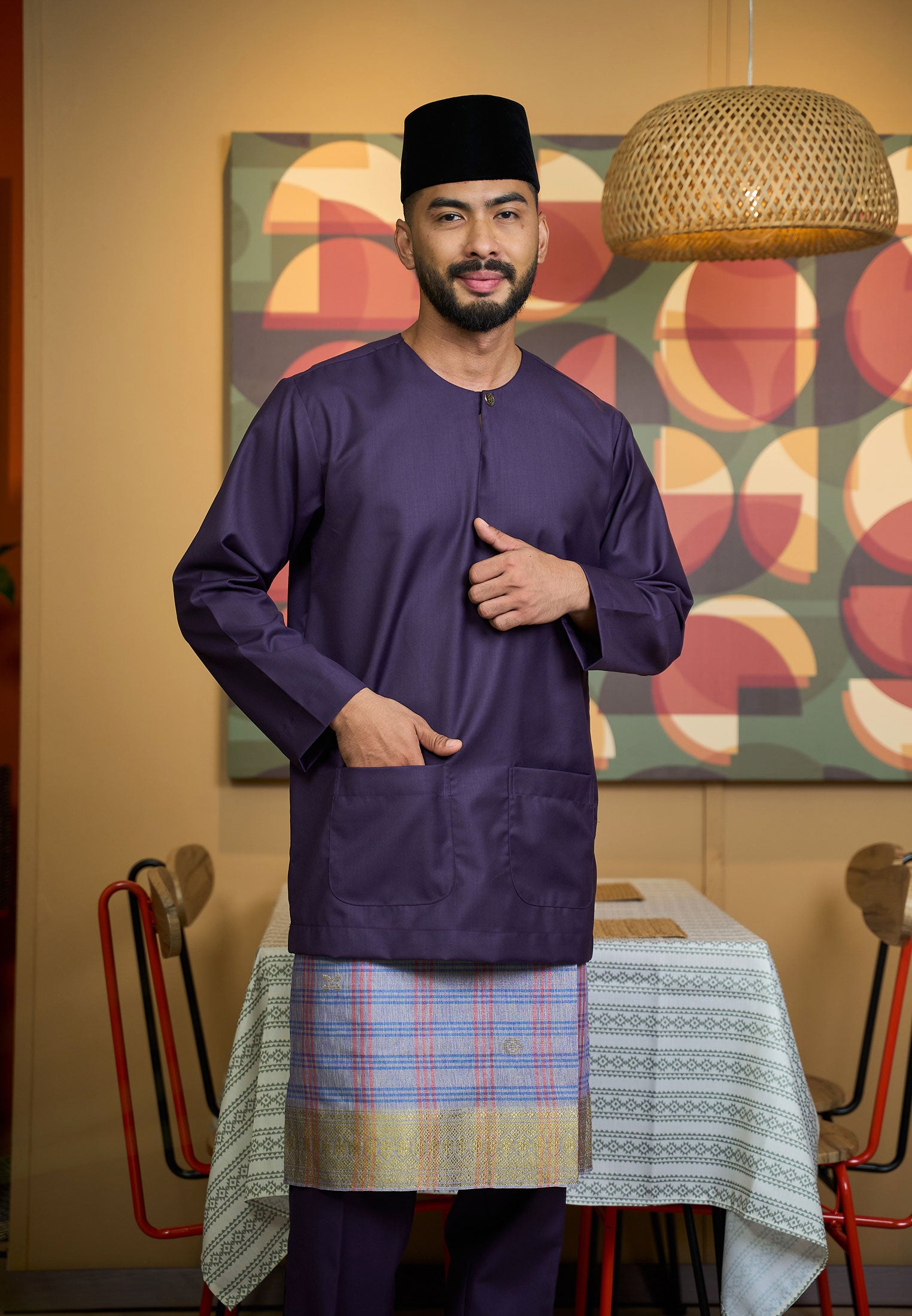 Baju Melayu Teluk Belanga Mark II - Dark Purple (Men)