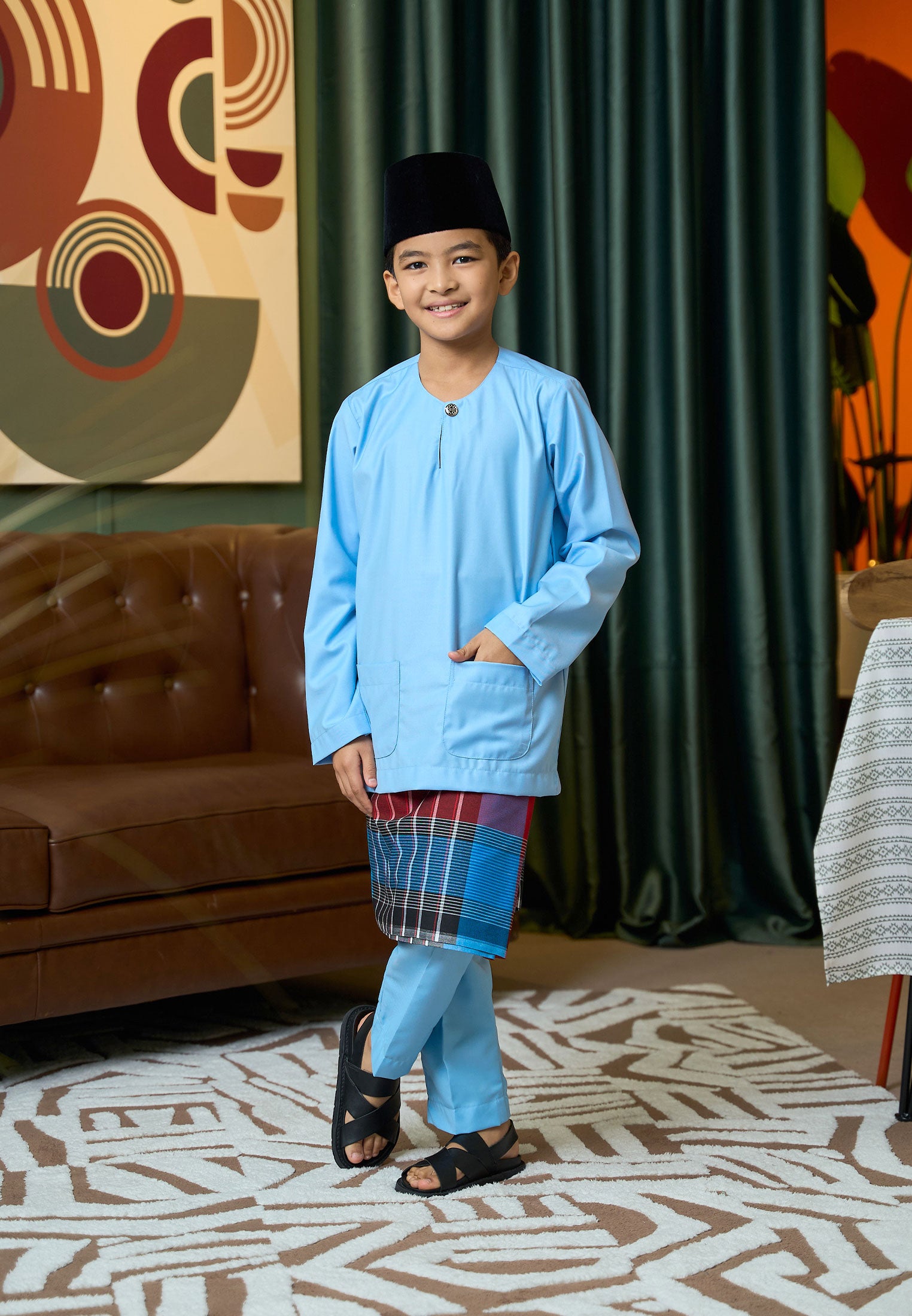 Baju Melayu Teluk Belanga Mark II - Baby Blue (Kids)