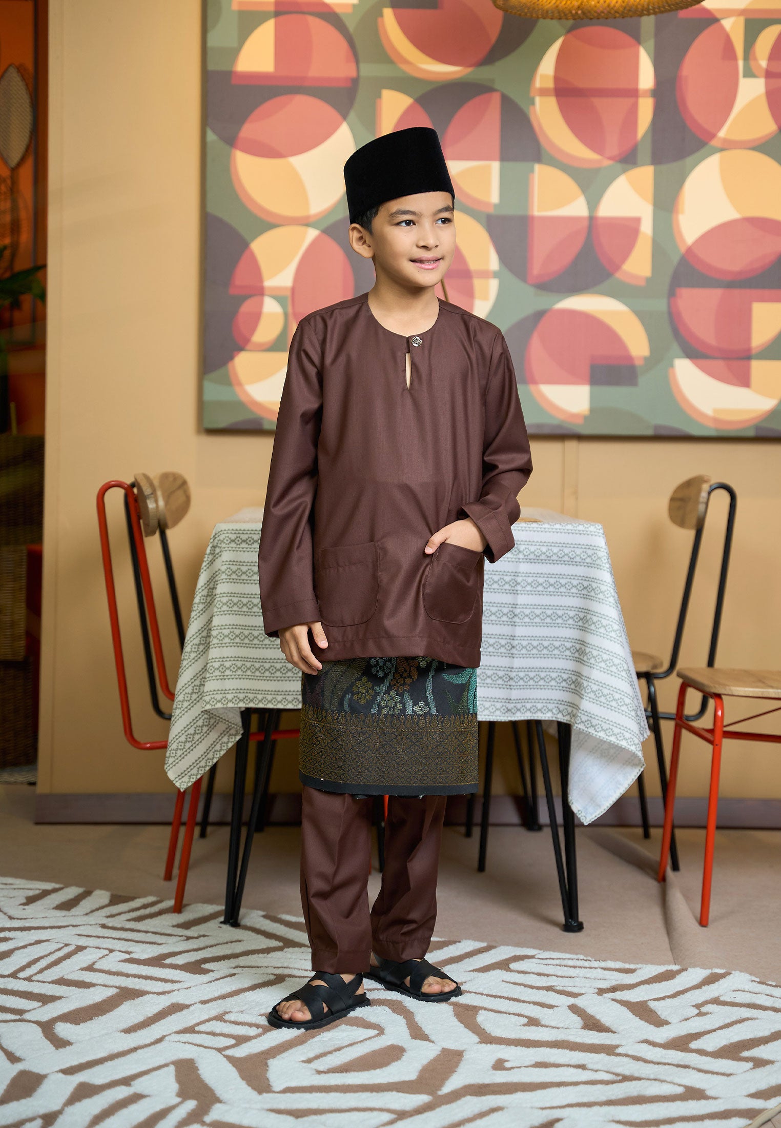 Baju Melayu Teluk Belanga Mark II - Mocha Brown (Kids)