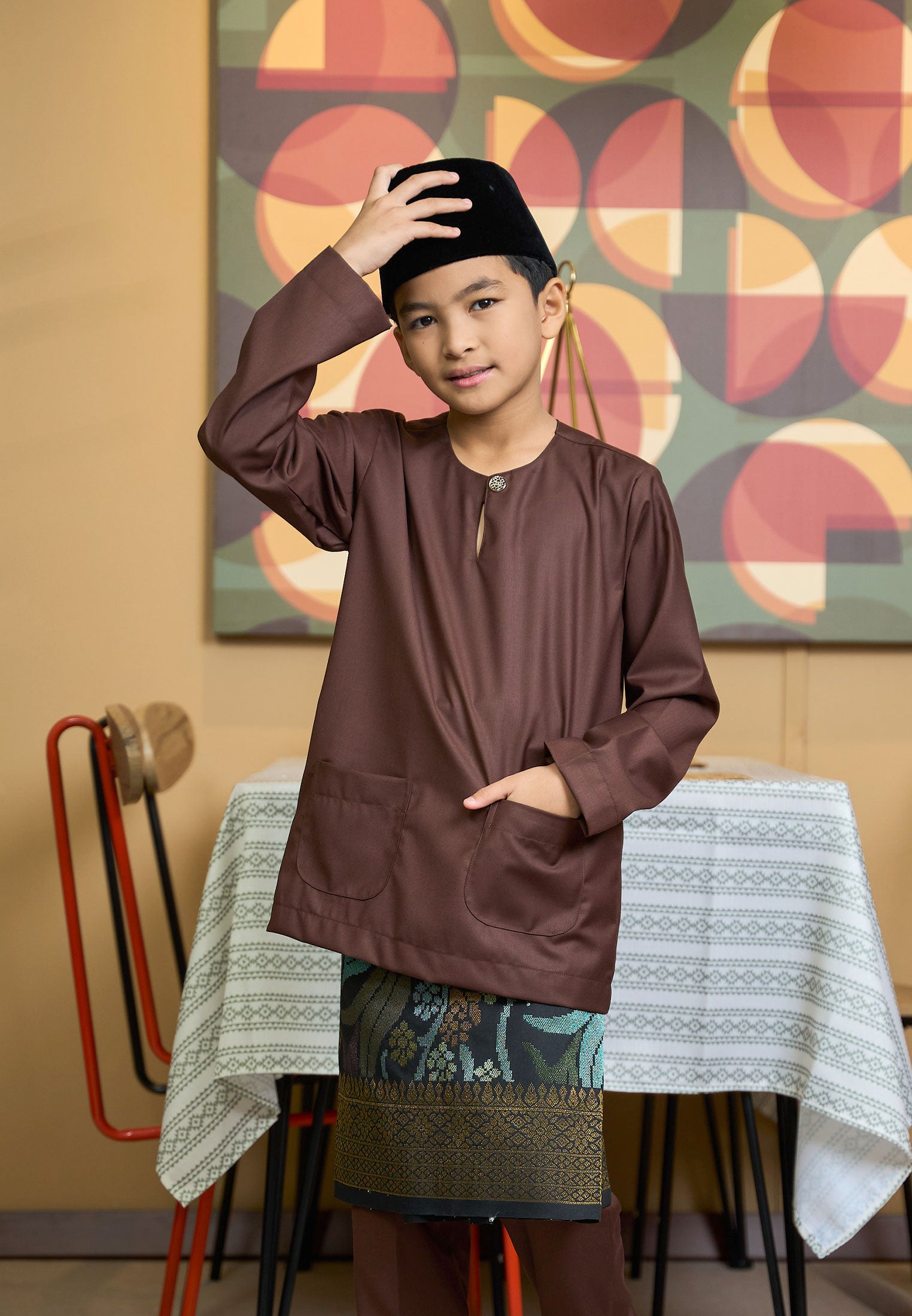 Baju Melayu Teluk Belanga Mark II - Mocha Brown (Kids)