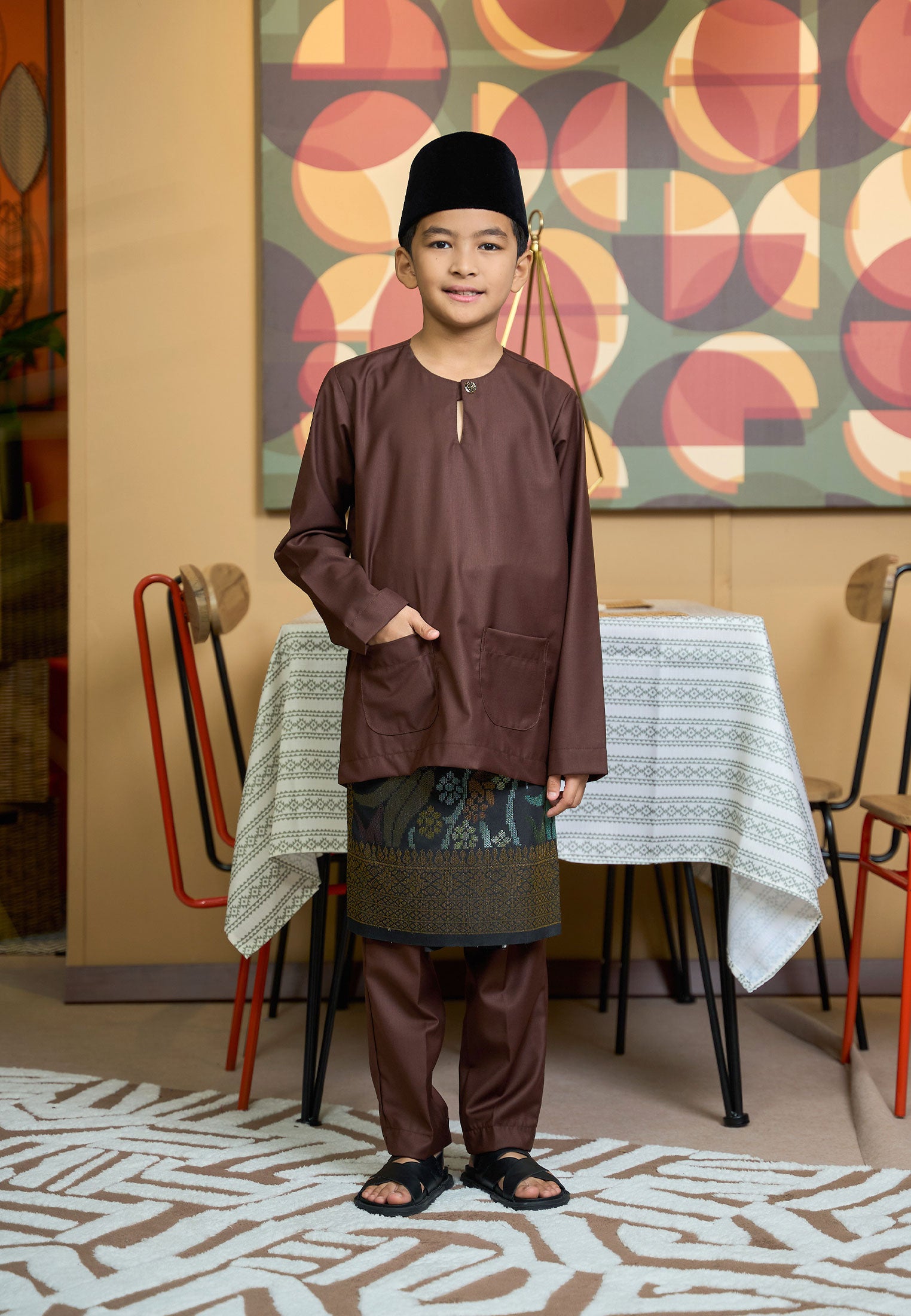 Baju Melayu Teluk Belanga Mark II - Mocha Brown (Kids)