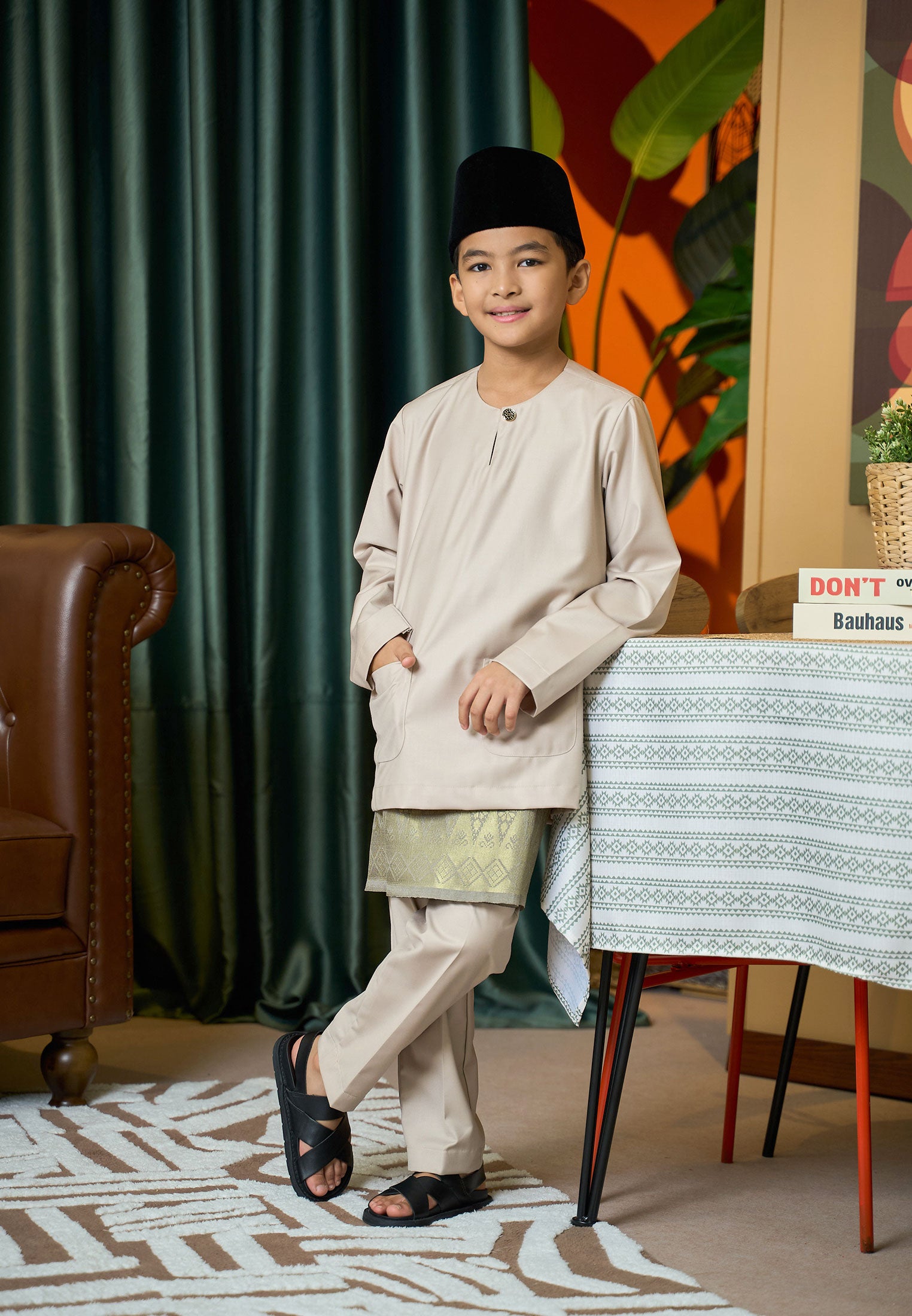 Baju Melayu Teluk Belanga Mark II - Nude Champagne (Kids)