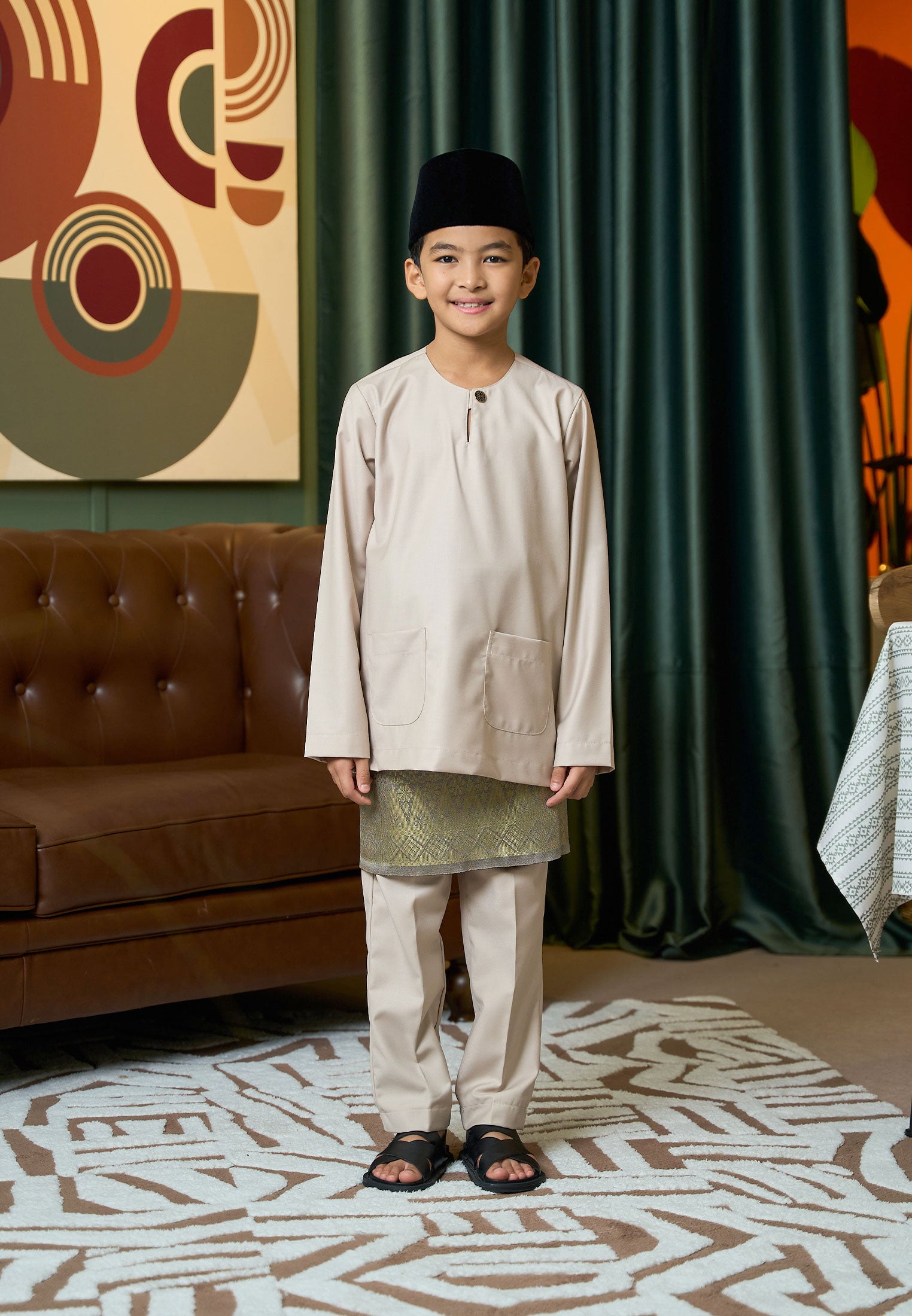 Baju Melayu Teluk Belanga Mark II - Nude Champagne (Kids)