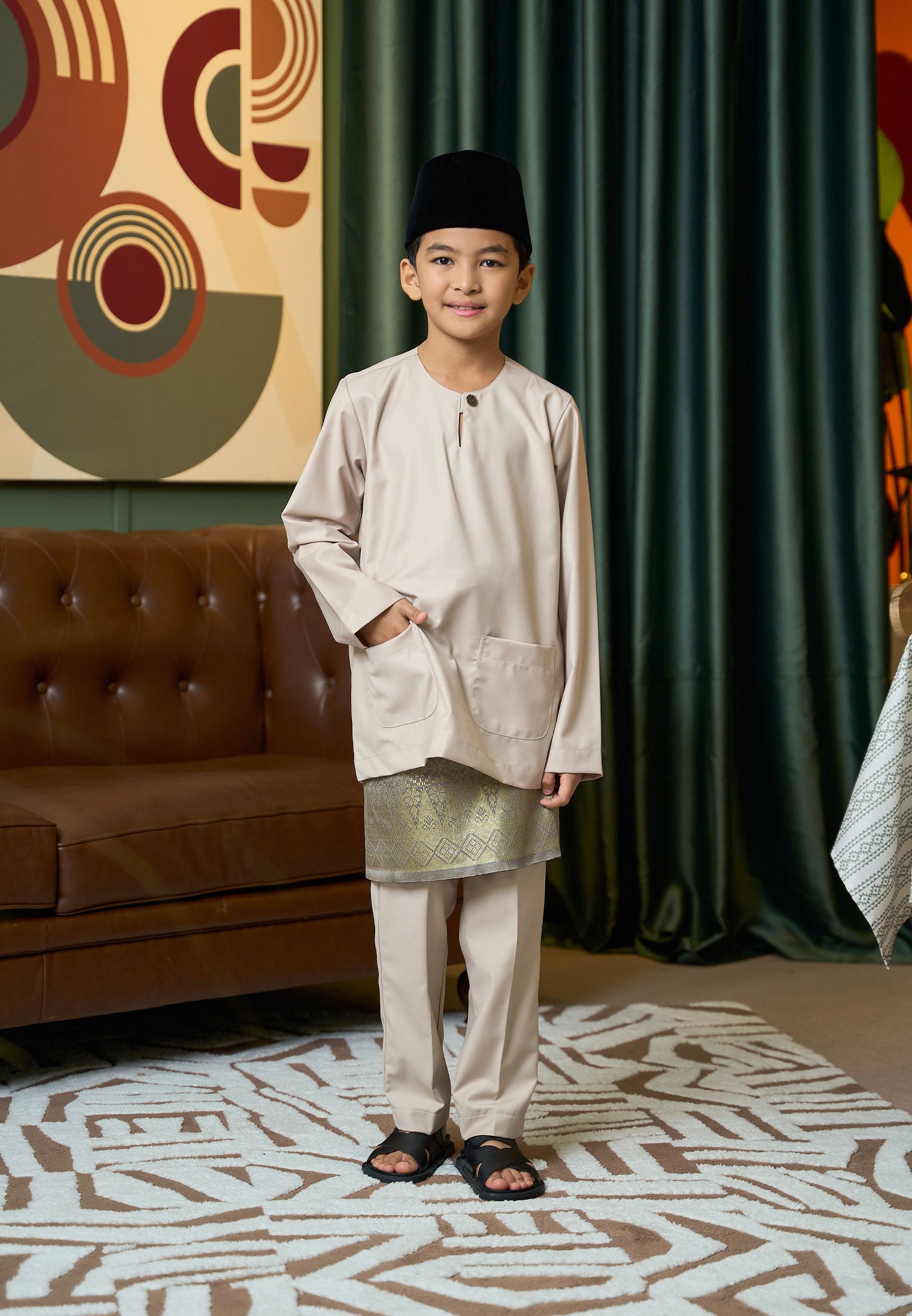 Baju Melayu Teluk Belanga Mark II - Nude Champagne (Kids)