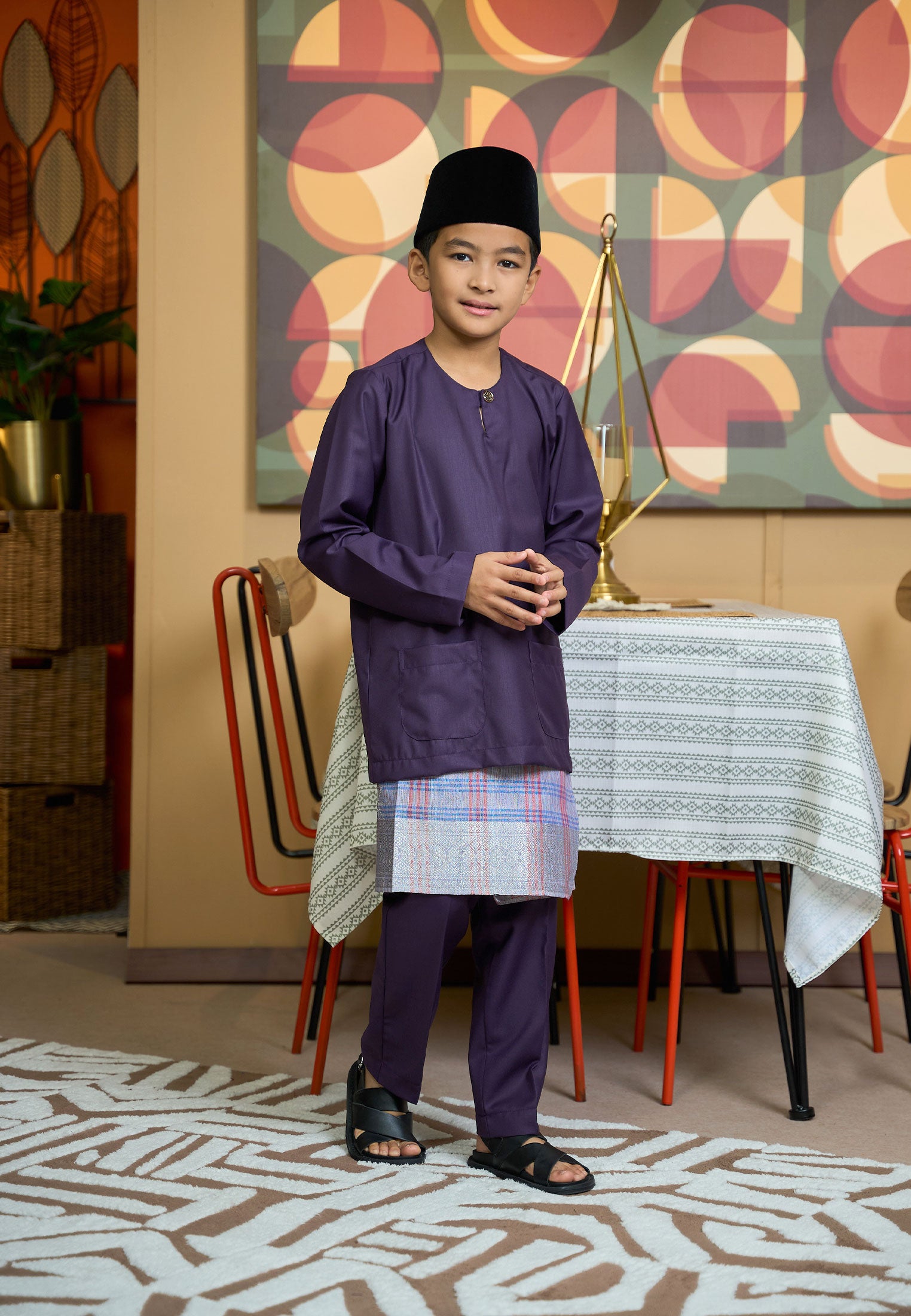 Baju Melayu Teluk Belanga Mark II - Dark Purple (Kids)