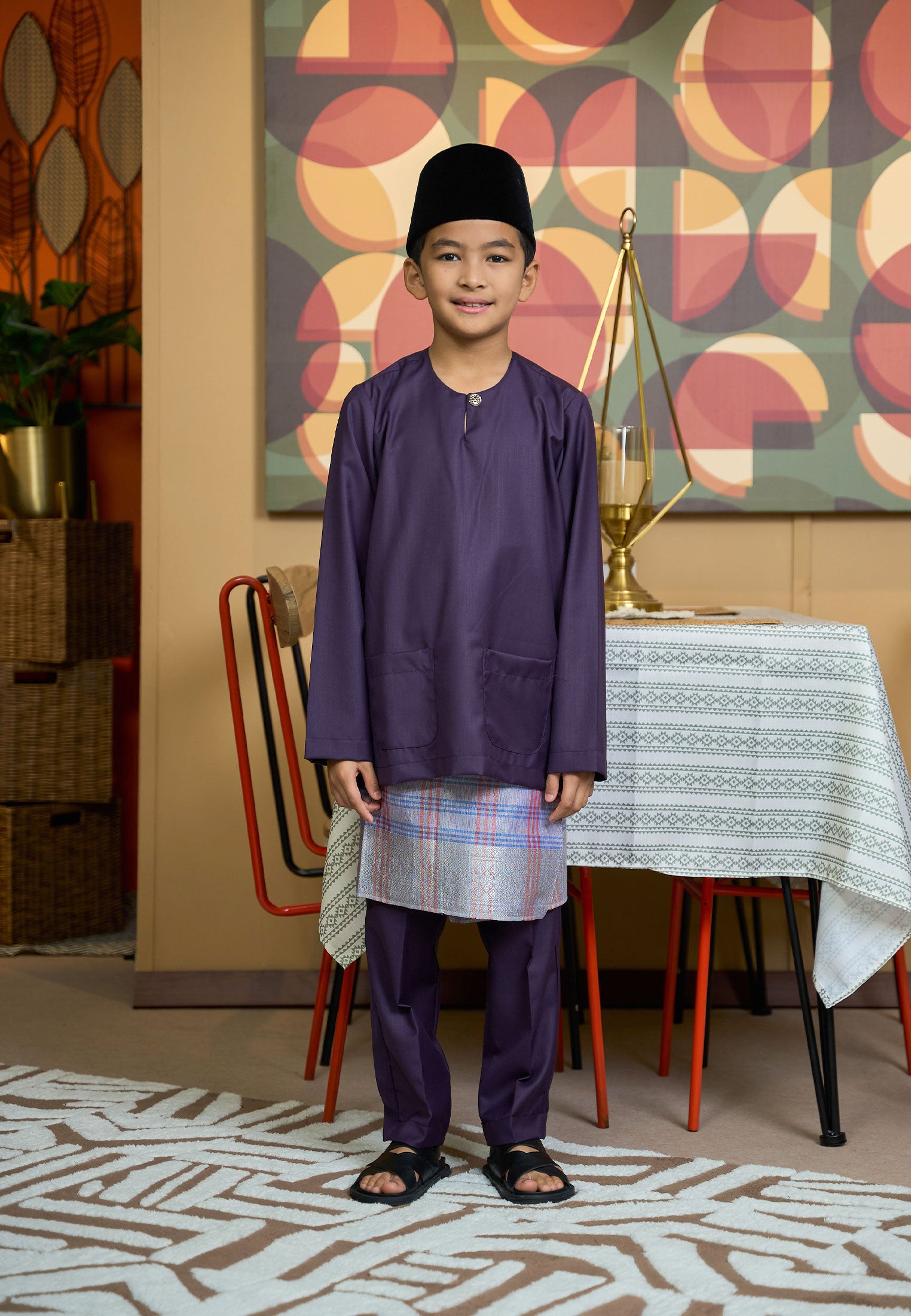 Baju Melayu Teluk Belanga Mark II - Dark Purple (Kids)