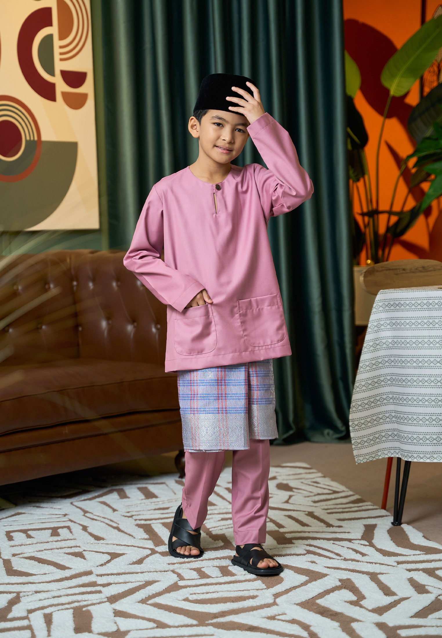 Baju Melayu Teluk Belanga Mark II - Dusty Pink (Kids)