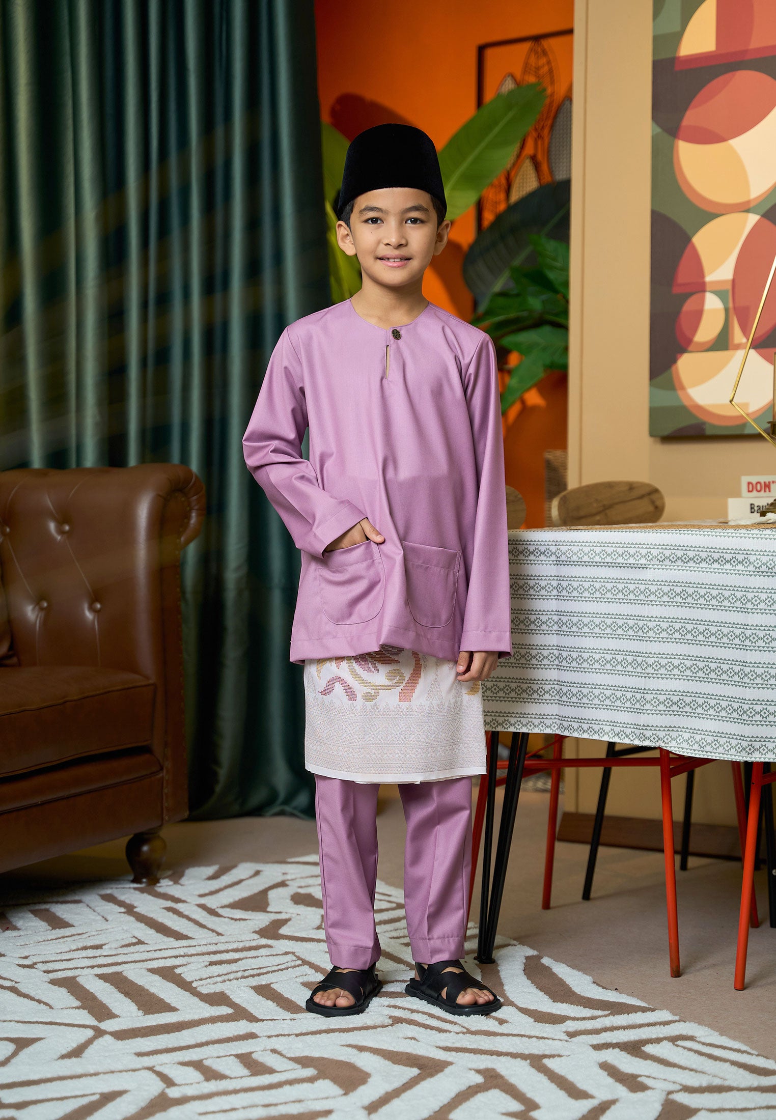 Baju Melayu Teluk Belanga Mark II - Dusty Purple (Kids)