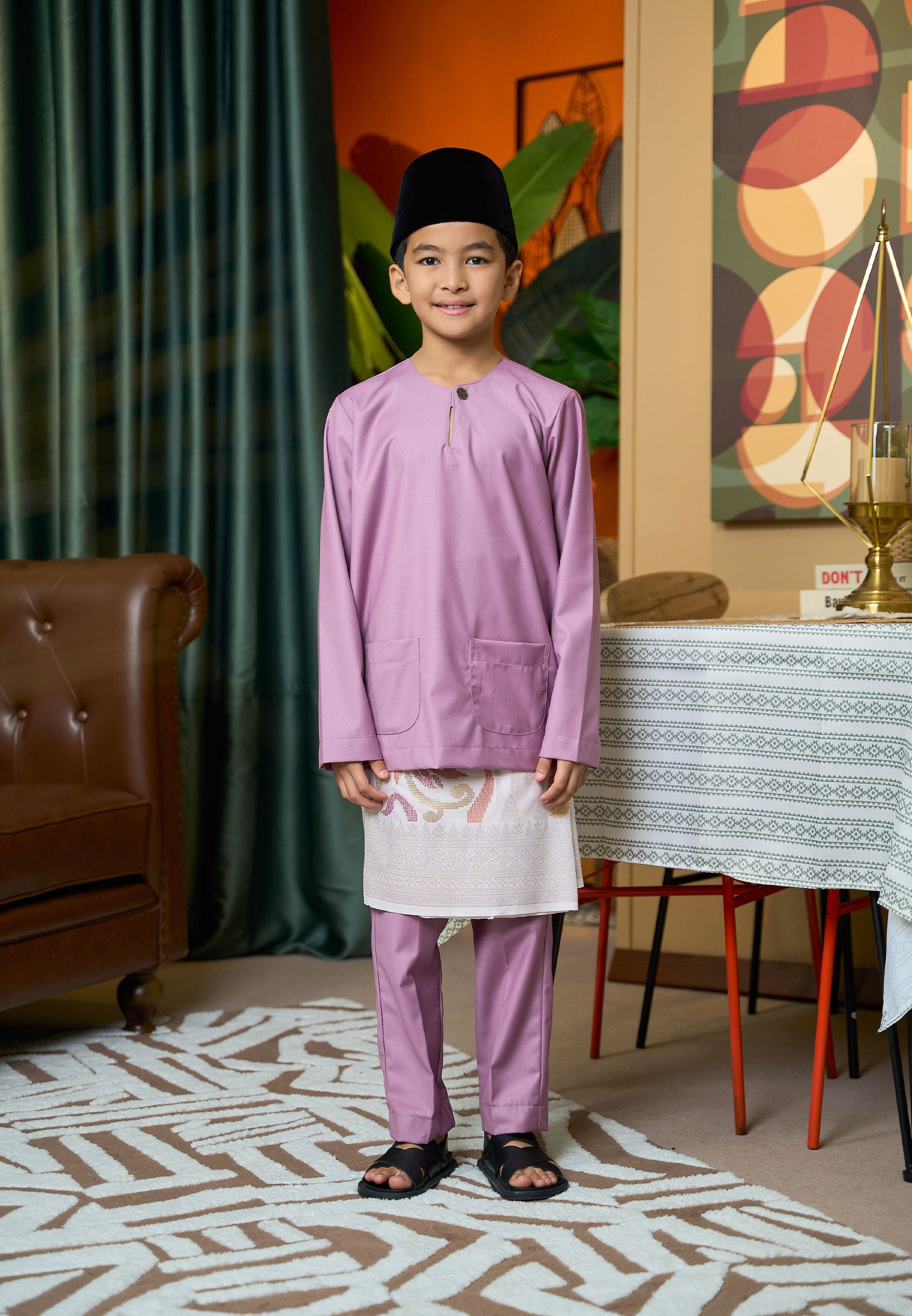 Baju Melayu Teluk Belanga Mark II - Dusty Purple (Kids)