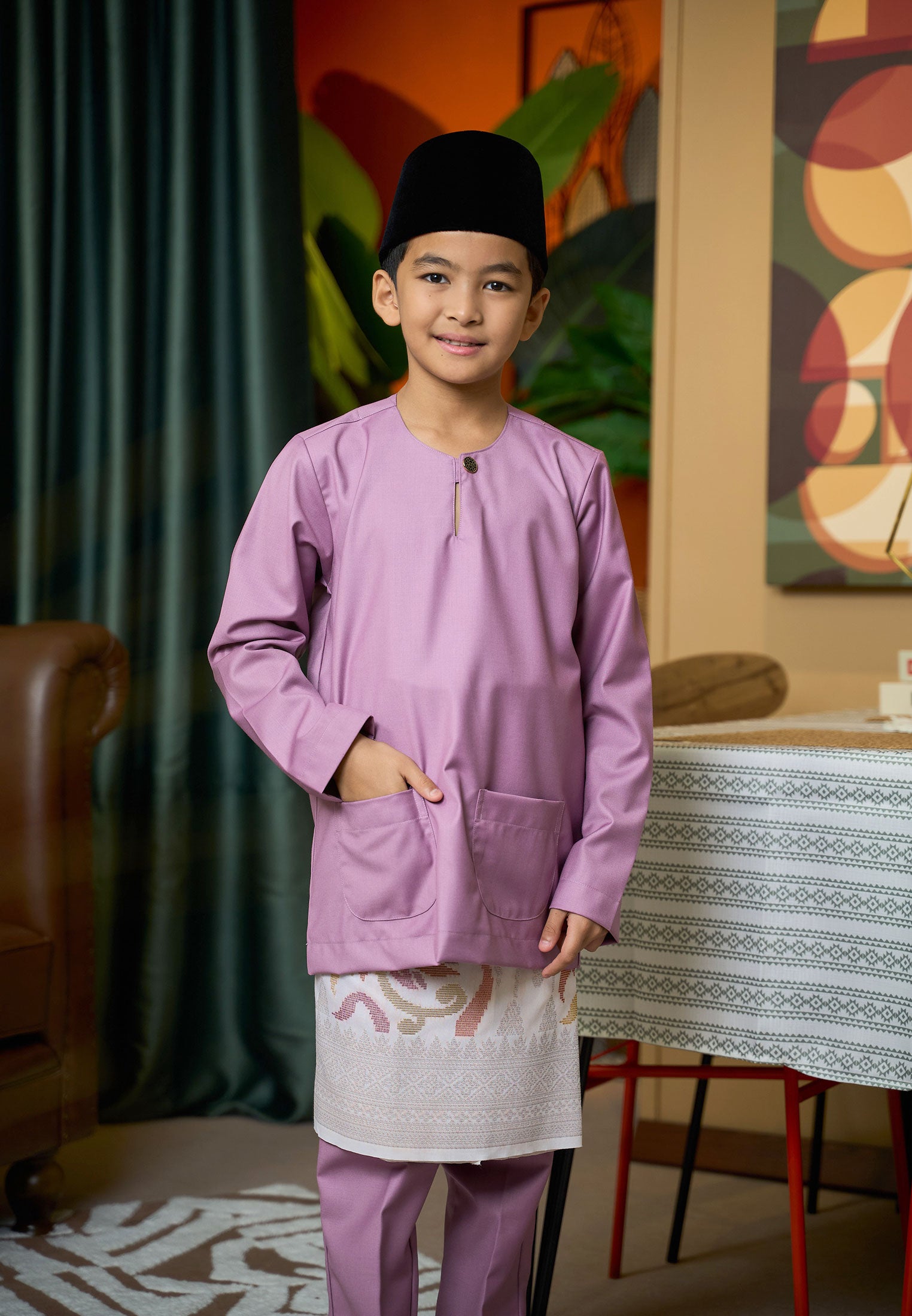 Baju Melayu Teluk Belanga Mark II - Dusty Purple (Kids)