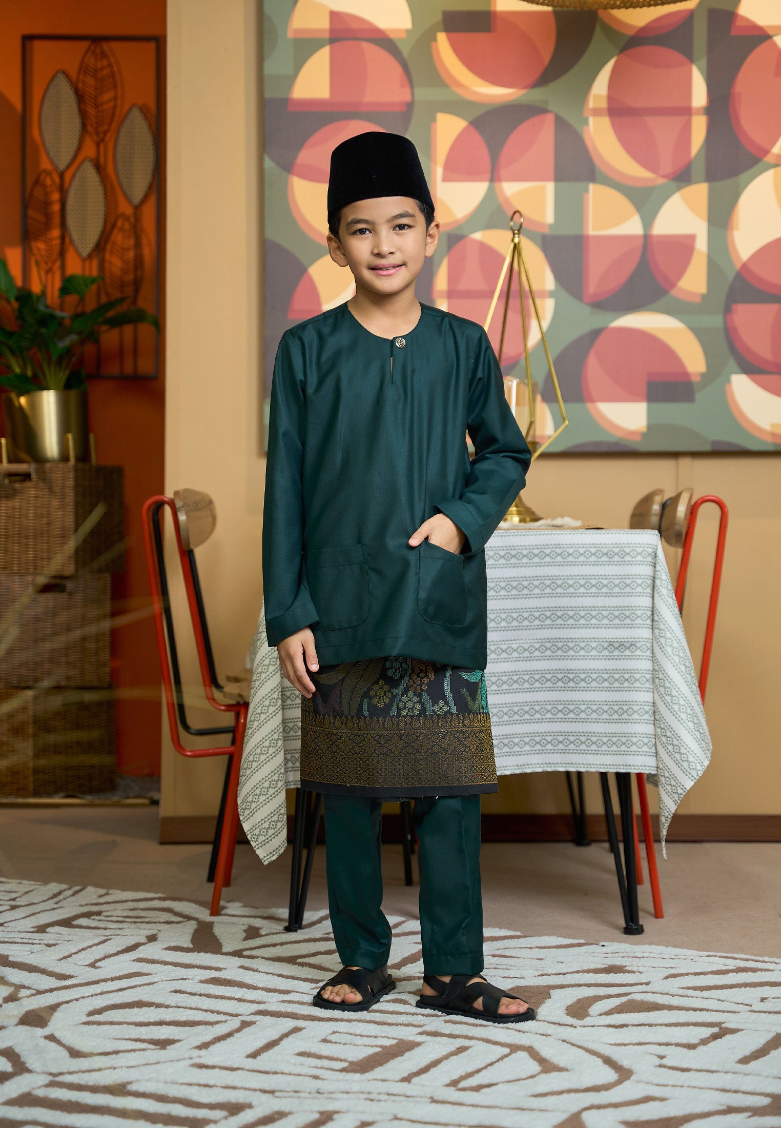 Baju Melayu Teluk Belanga Mark II - Emerald Green (Kids)