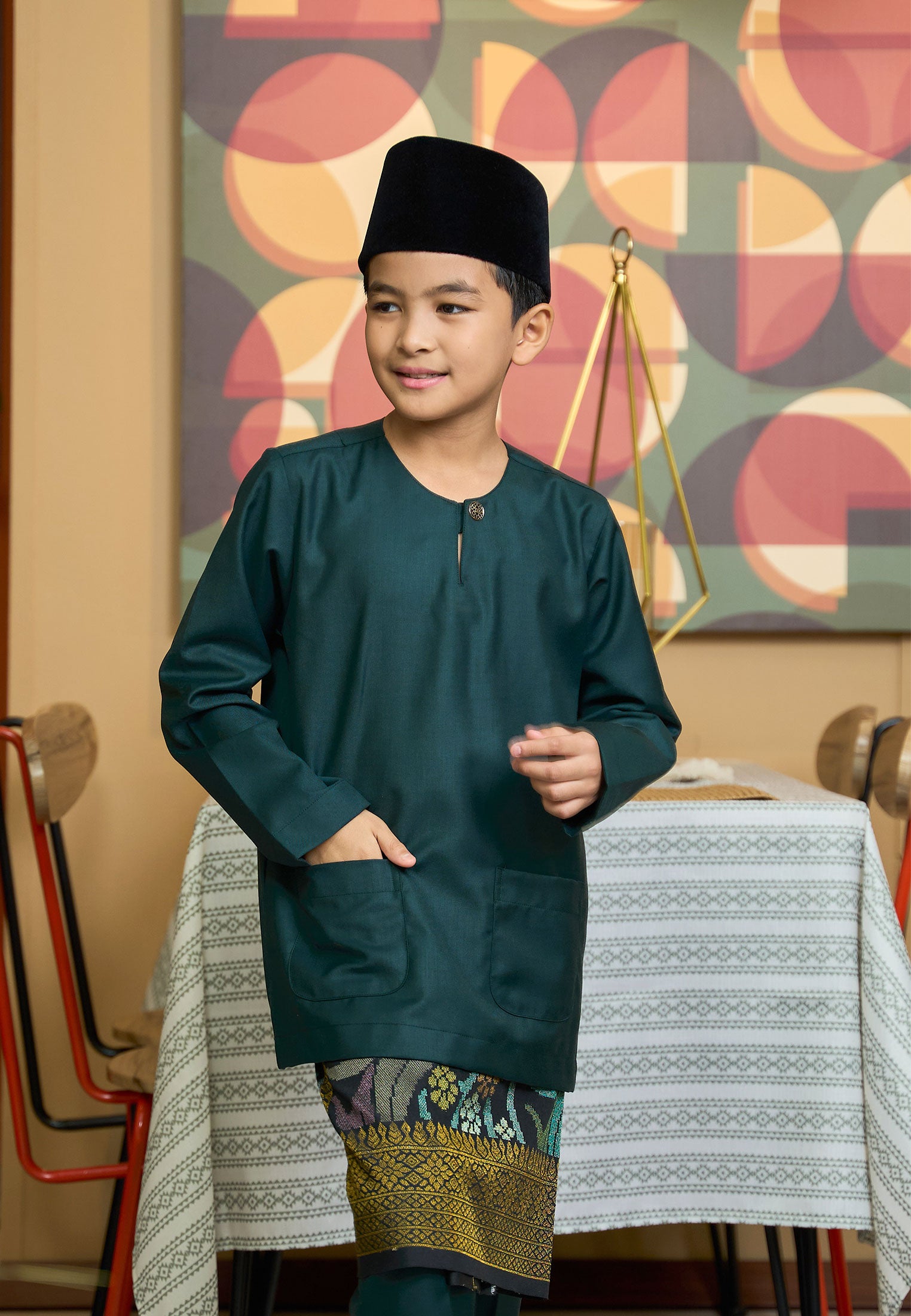 Baju Melayu Teluk Belanga Mark II - Emerald Green (Kids)