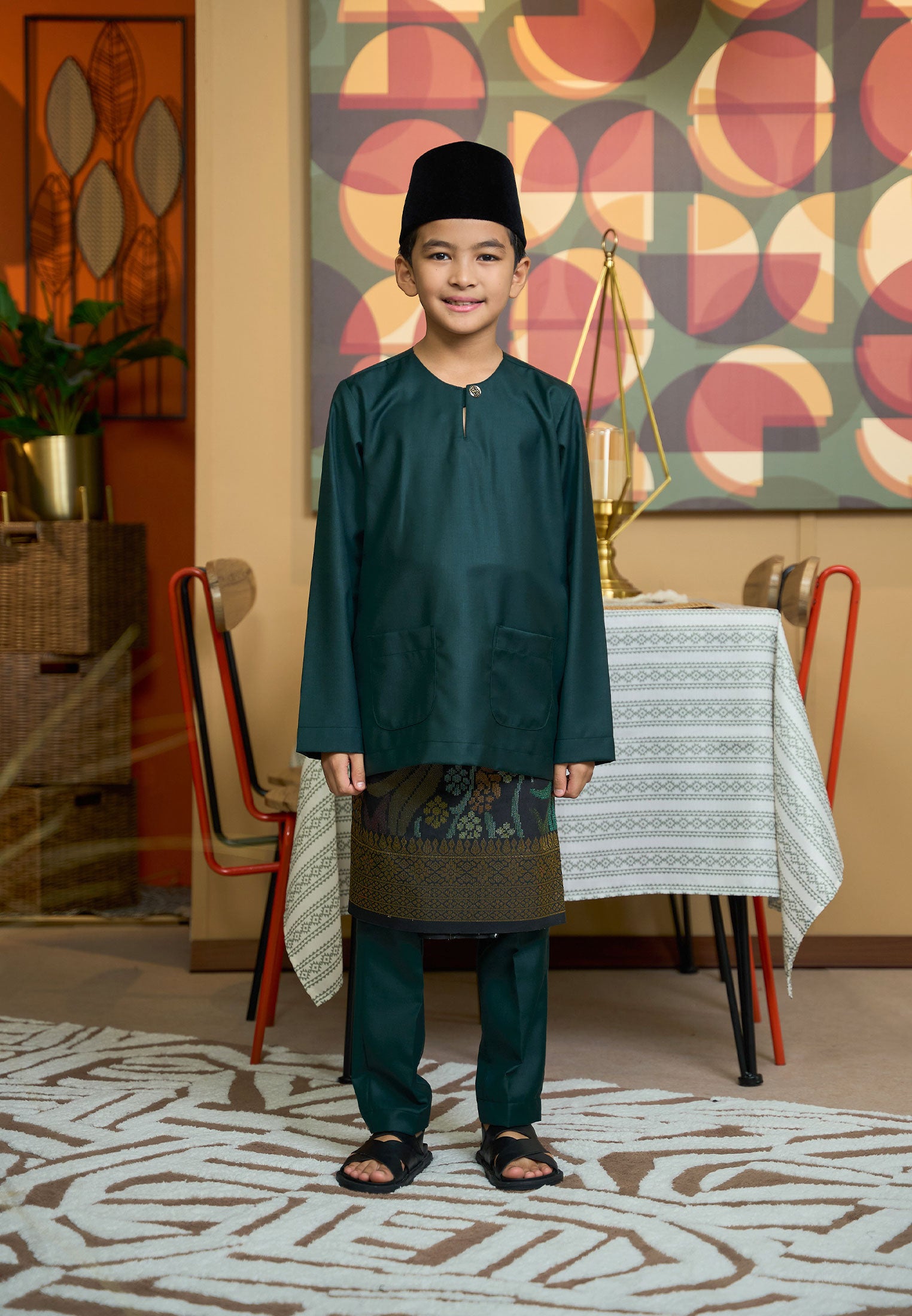 Baju Melayu Teluk Belanga Mark II - Emerald Green (Kids)