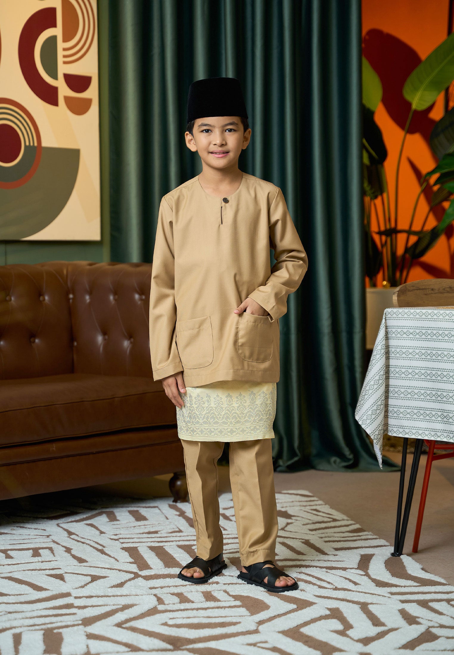 Baju Melayu Teluk Belanga Mark II - Khaki (Kids)