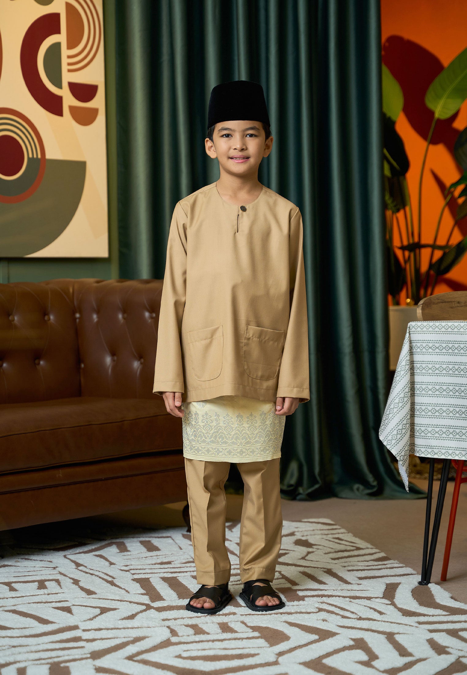 Baju Melayu Teluk Belanga Mark II - Khaki (Kids)