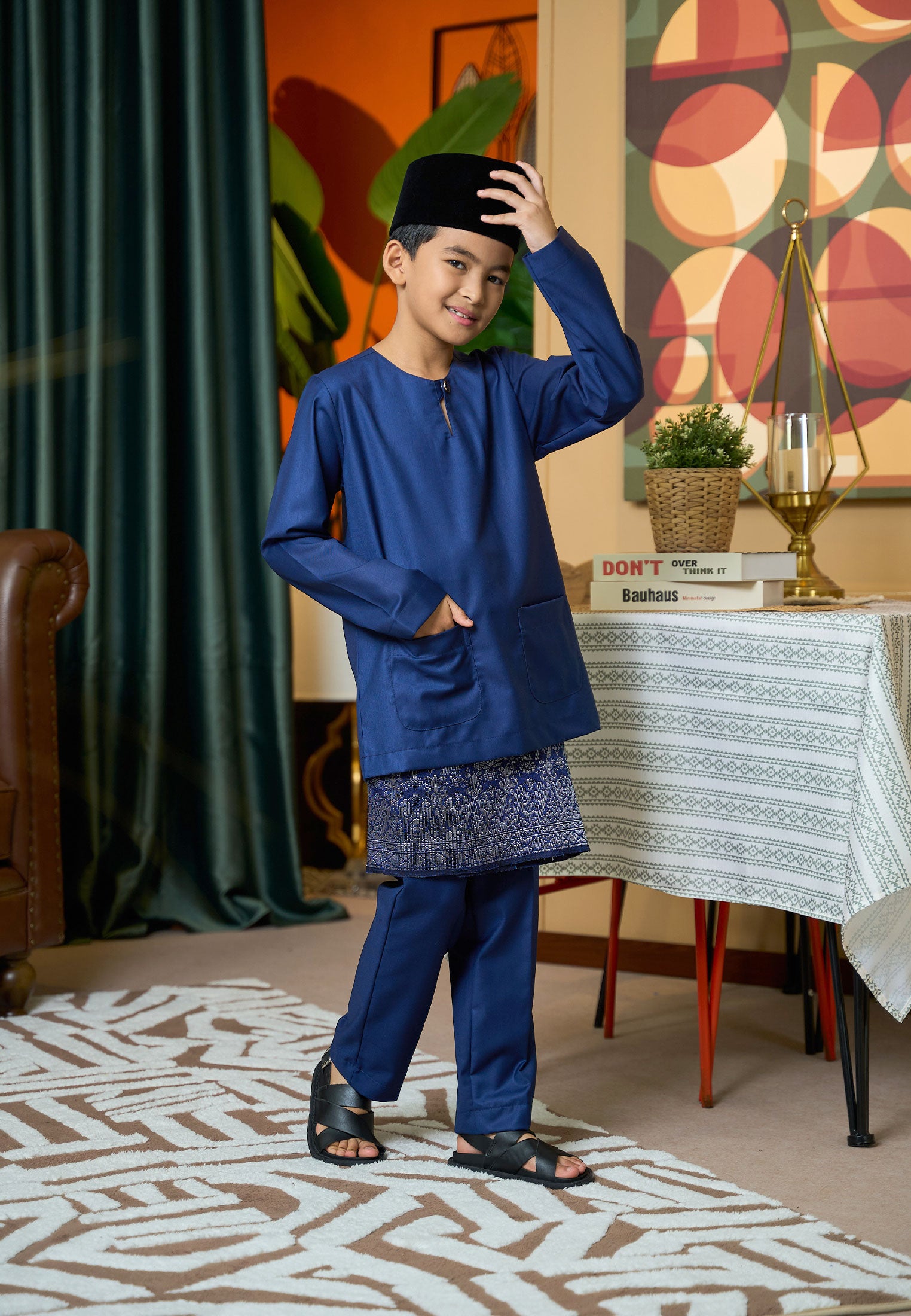 Baju Melayu Teluk Belanga Mark II - Dark Blue (Kids)