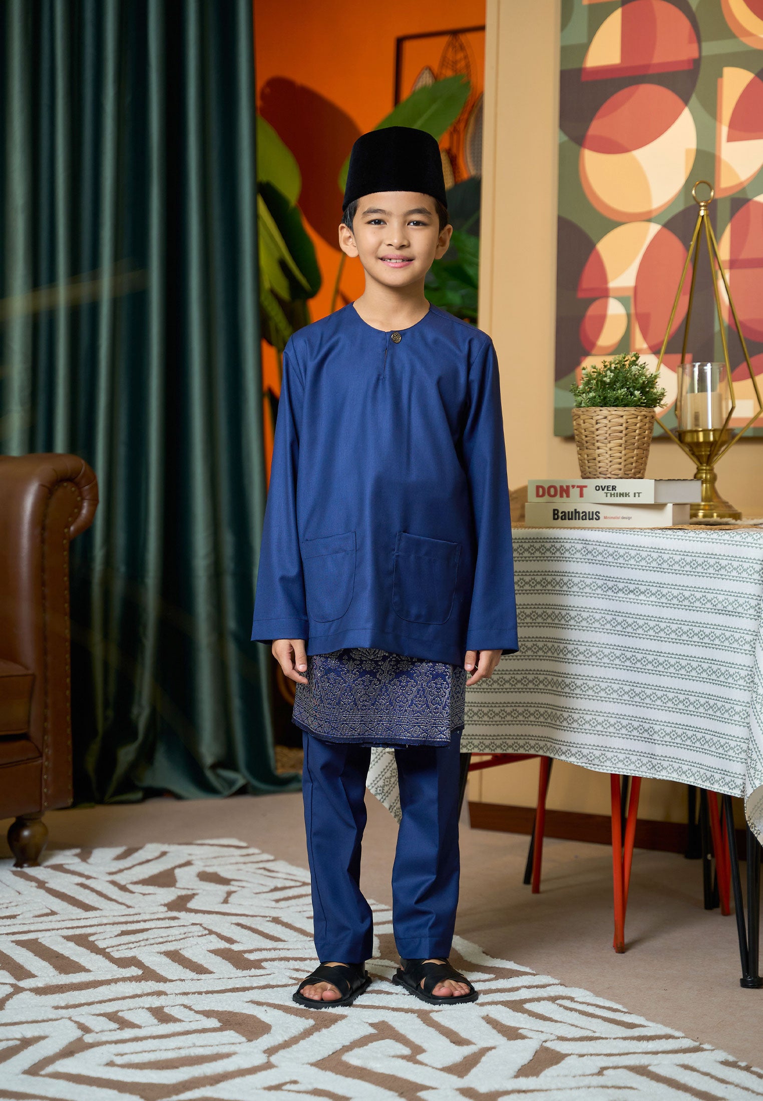 Baju Melayu Teluk Belanga Mark II - Dark Blue (Kids)