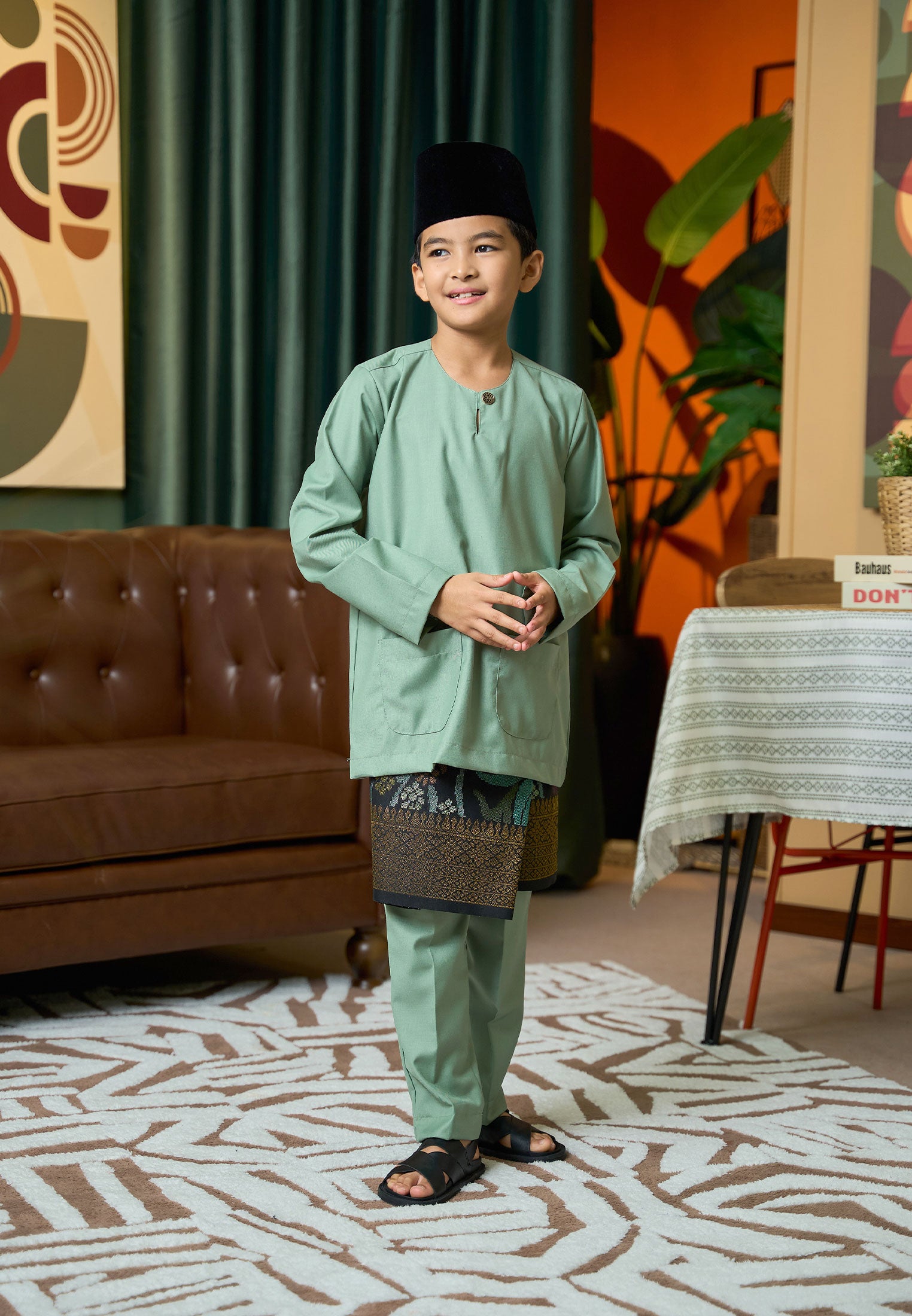 Baju Melayu Teluk Belanga Mark II - Sage Pistachio (Kids)