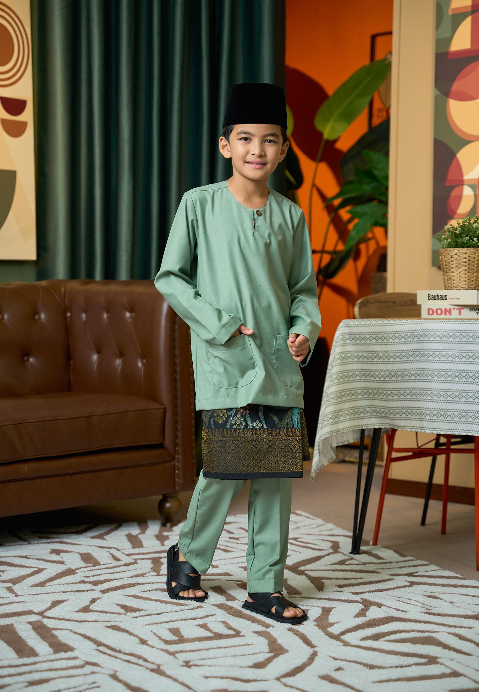 Baju Melayu Teluk Belanga Mark II - Sage Pistachio (Kids)