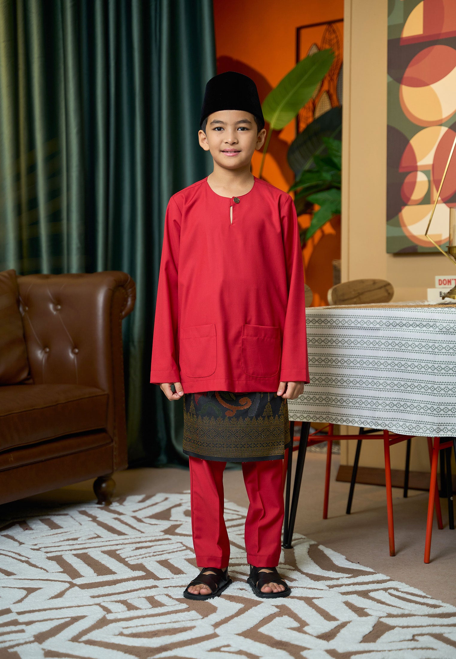 Baju Melayu Teluk Belanga Mark II - Red (Kids)