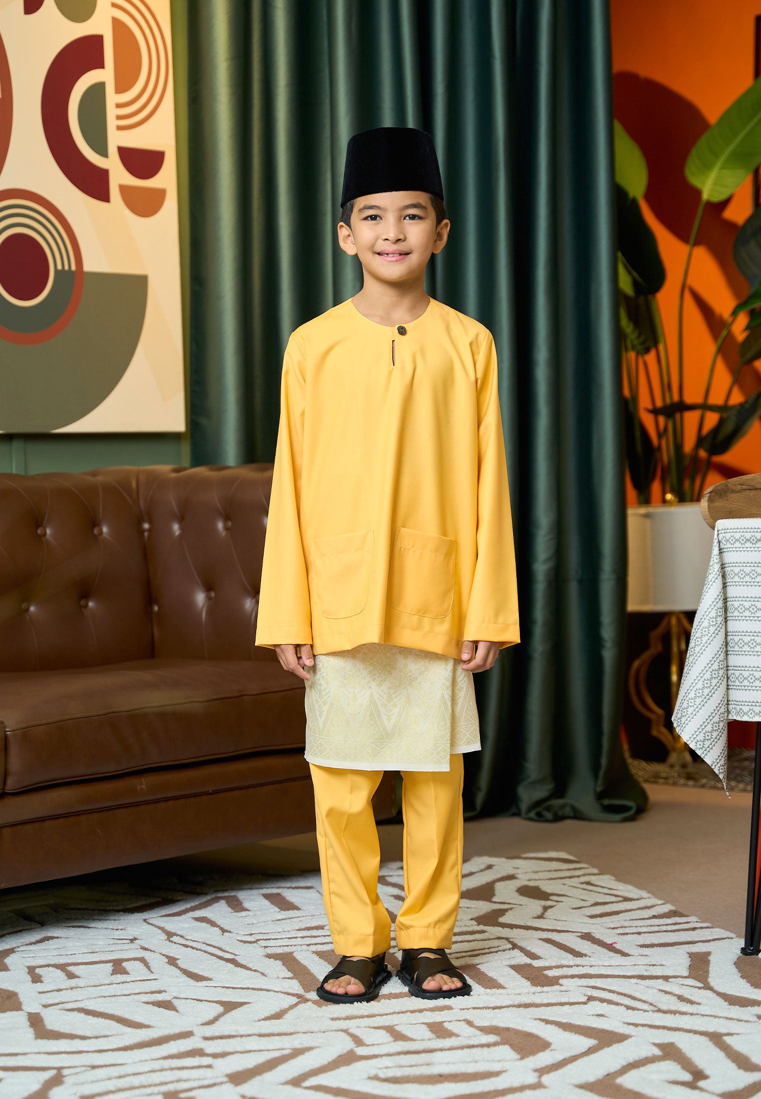 Baju Melayu Teluk Belanga Mark II - Yellow (Kids)