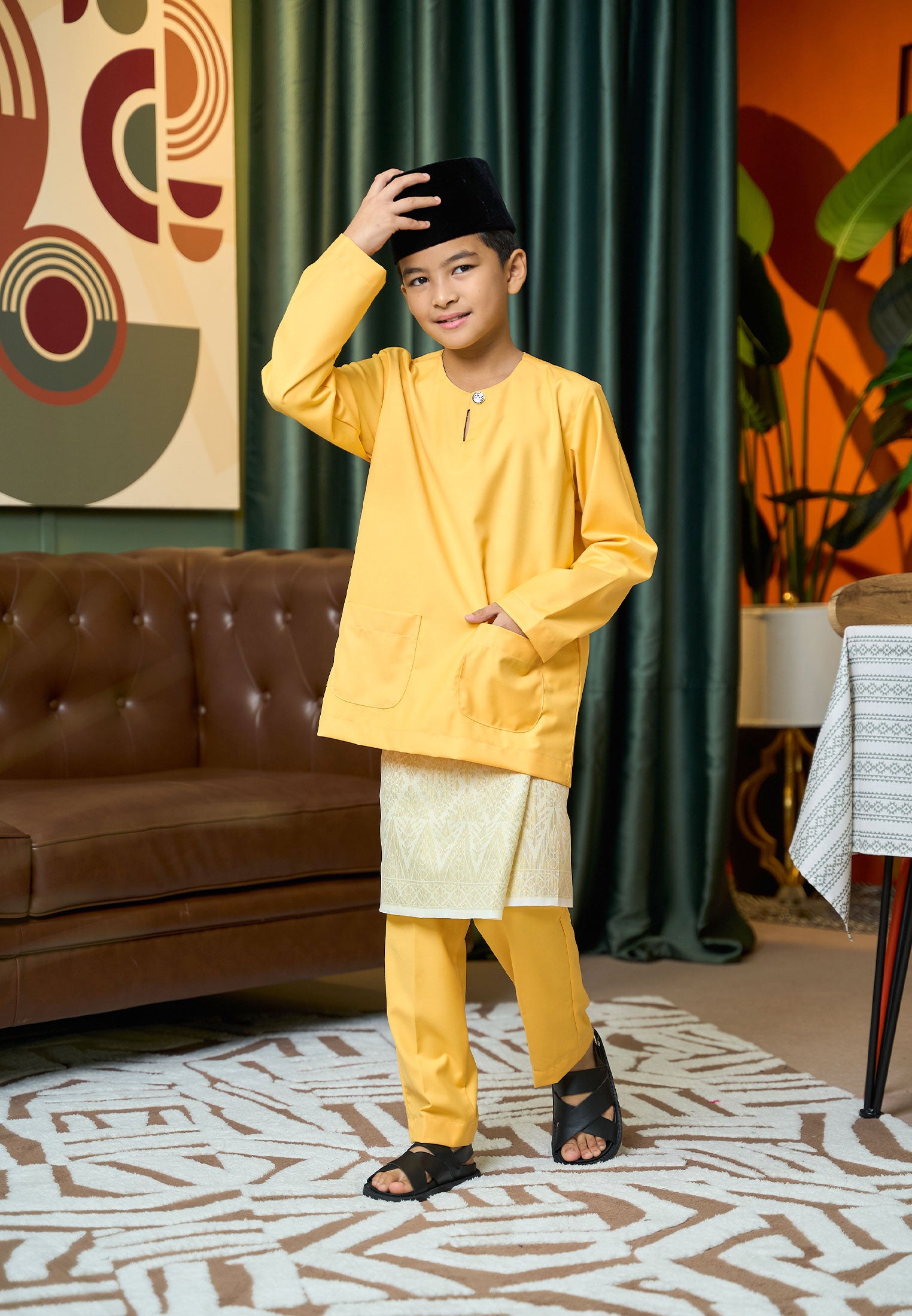 Baju Melayu Teluk Belanga Mark II - Yellow (Kids)