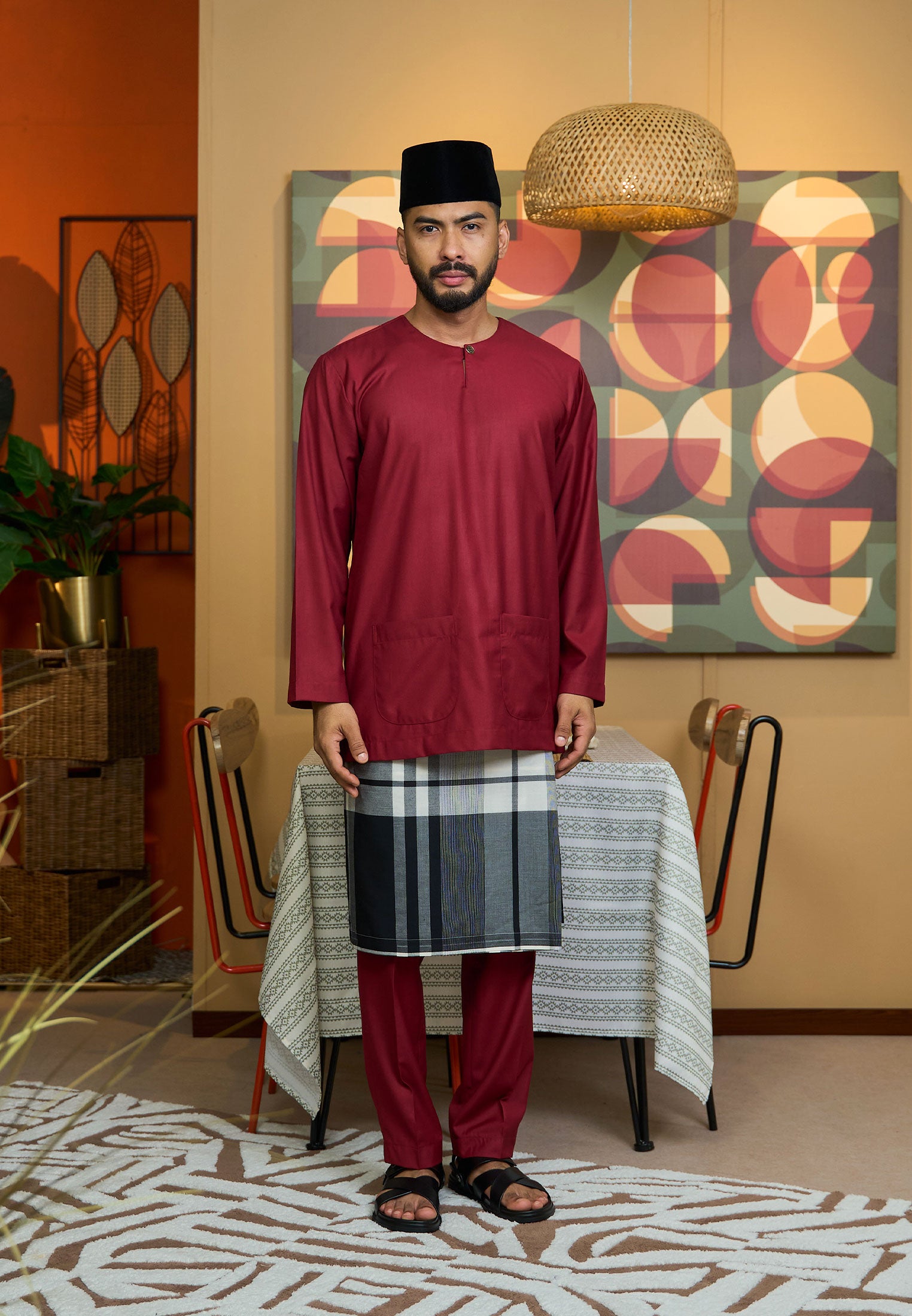 Baju Melayu Teluk Belanga Mark II - Burgundy Maroon (Men)