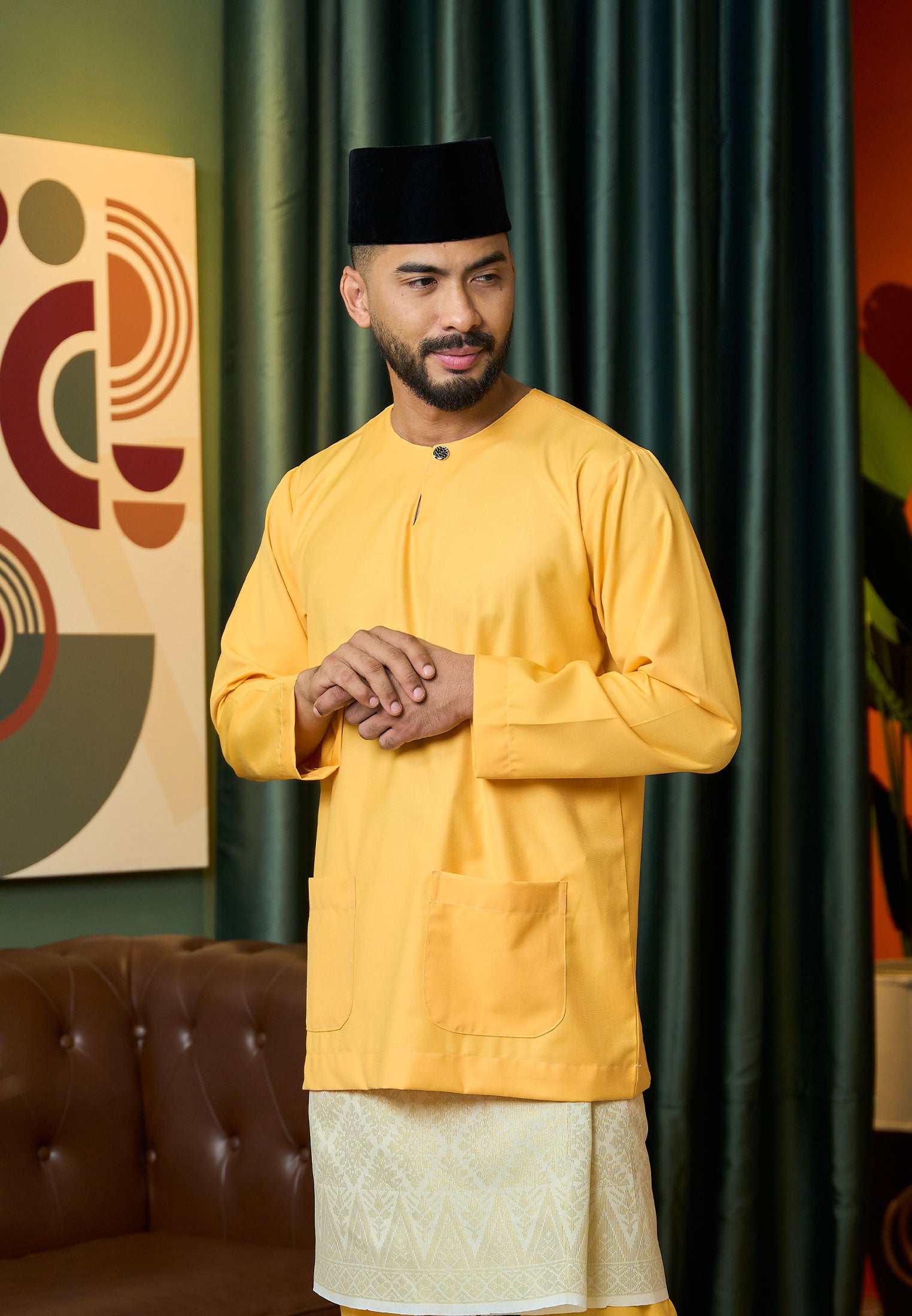 Baju Melayu Teluk Belanga Mark II - Yellow (Men)