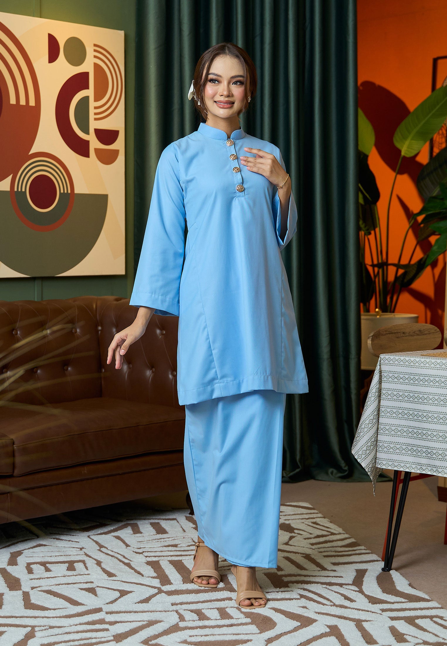 Suri Kurung Klasik V2 Baby Blue