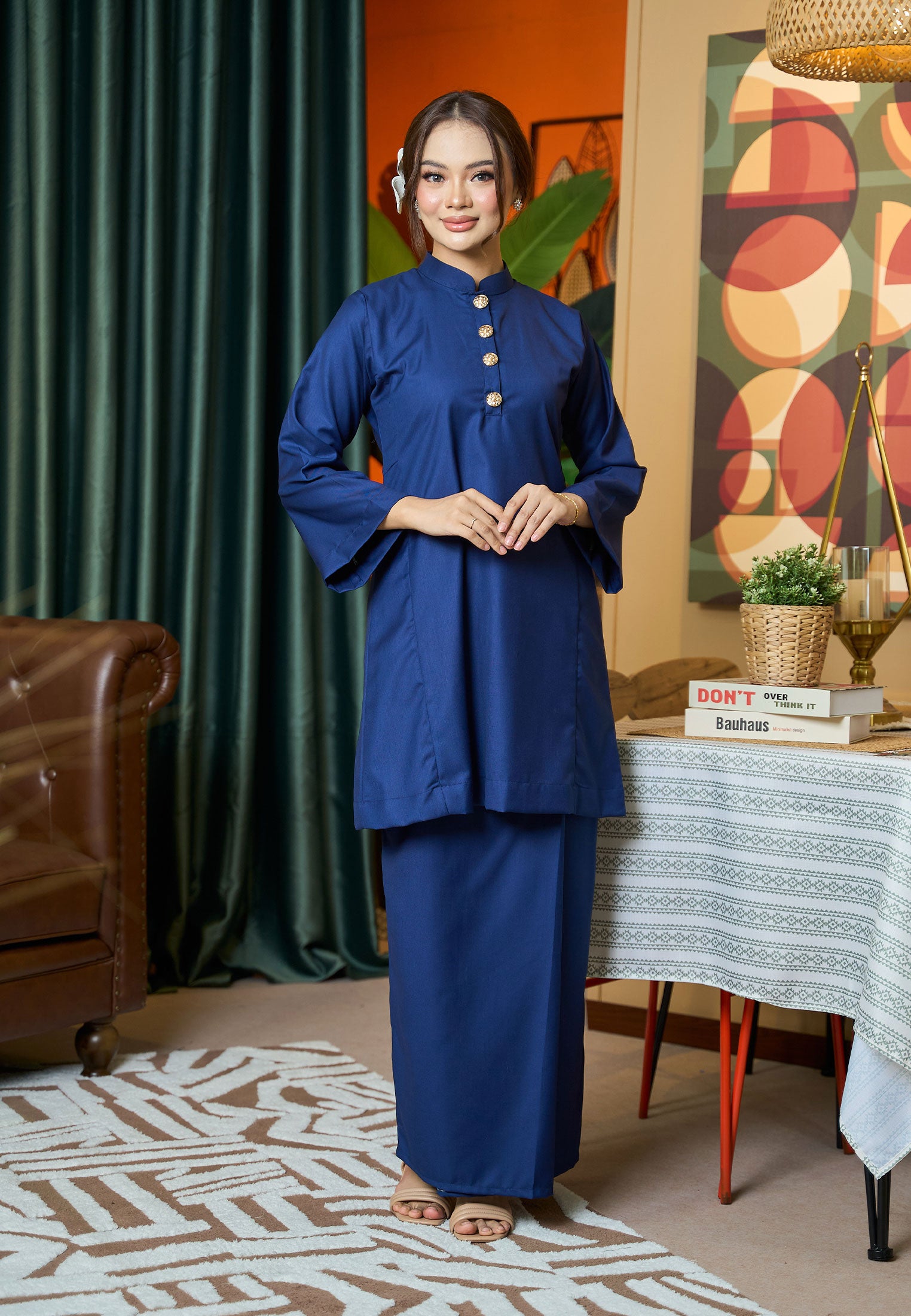 Suri Kurung Klasik V2 Dark Blue