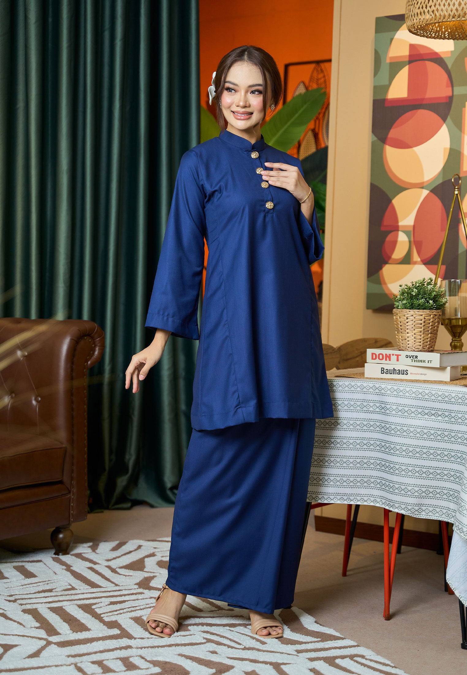 Suri Kurung Klasik V2 Dark Blue