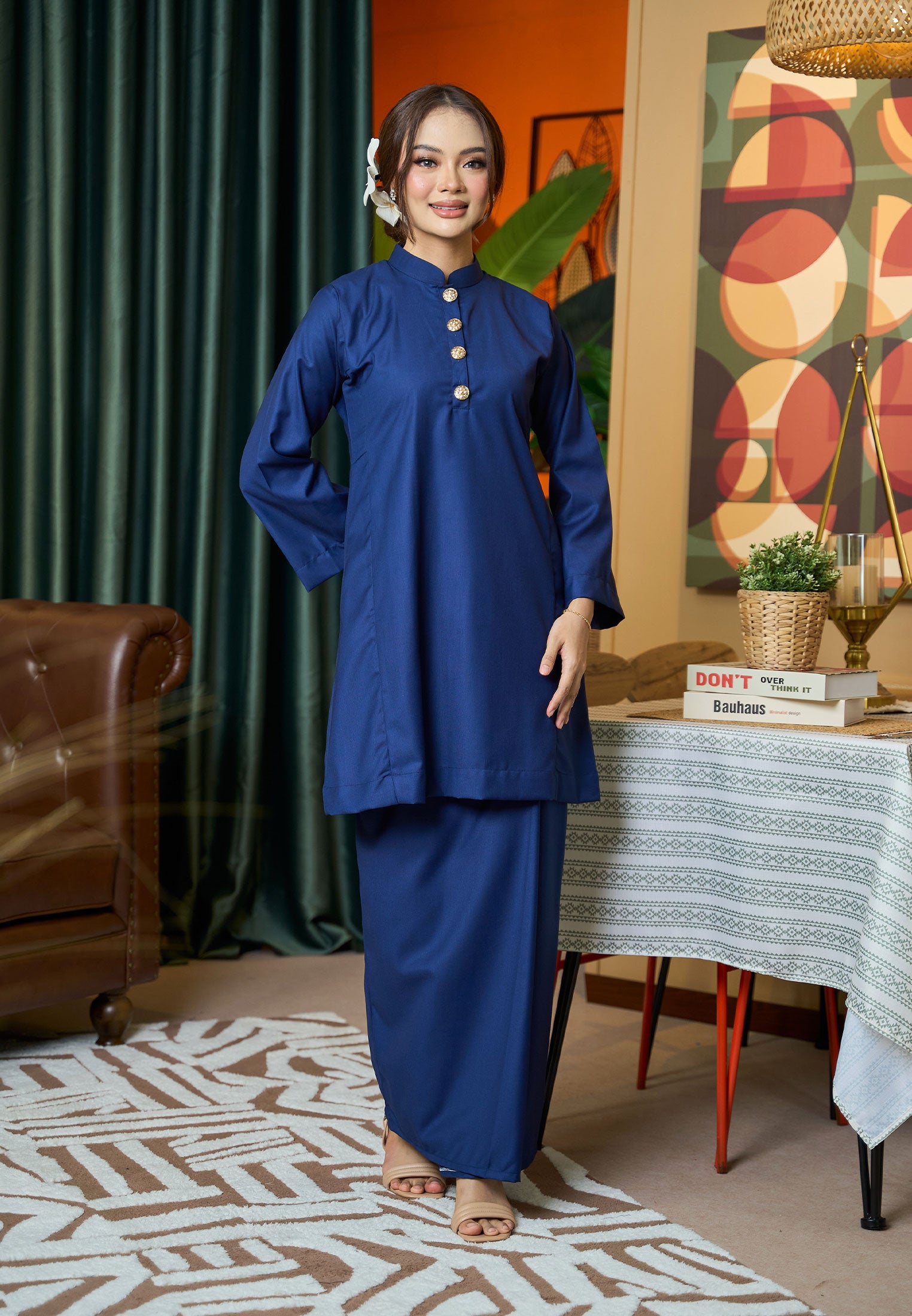 Suri Kurung Klasik V2 Dark Blue