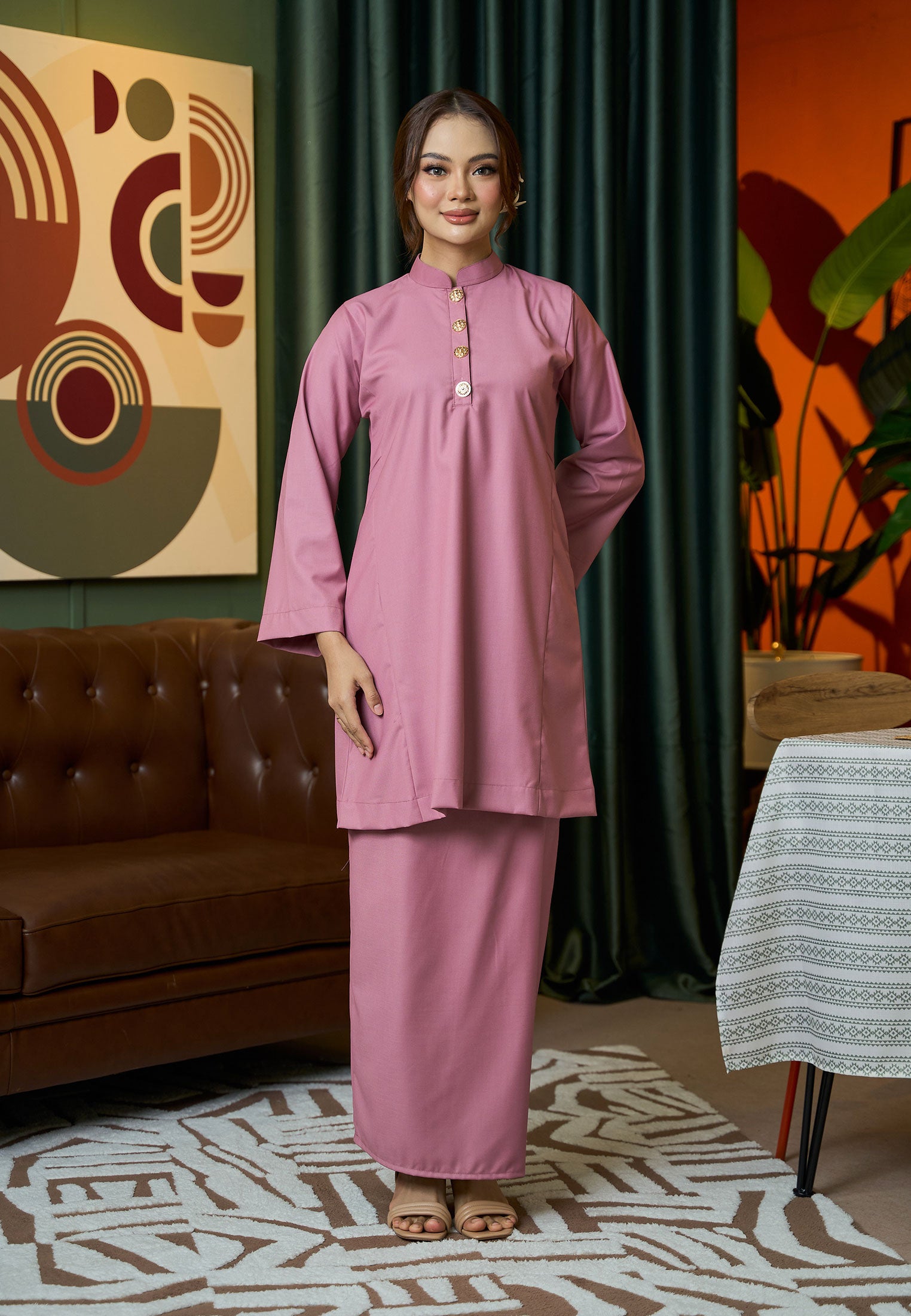 Suri Kurung Klasik V2 Dusty Pink