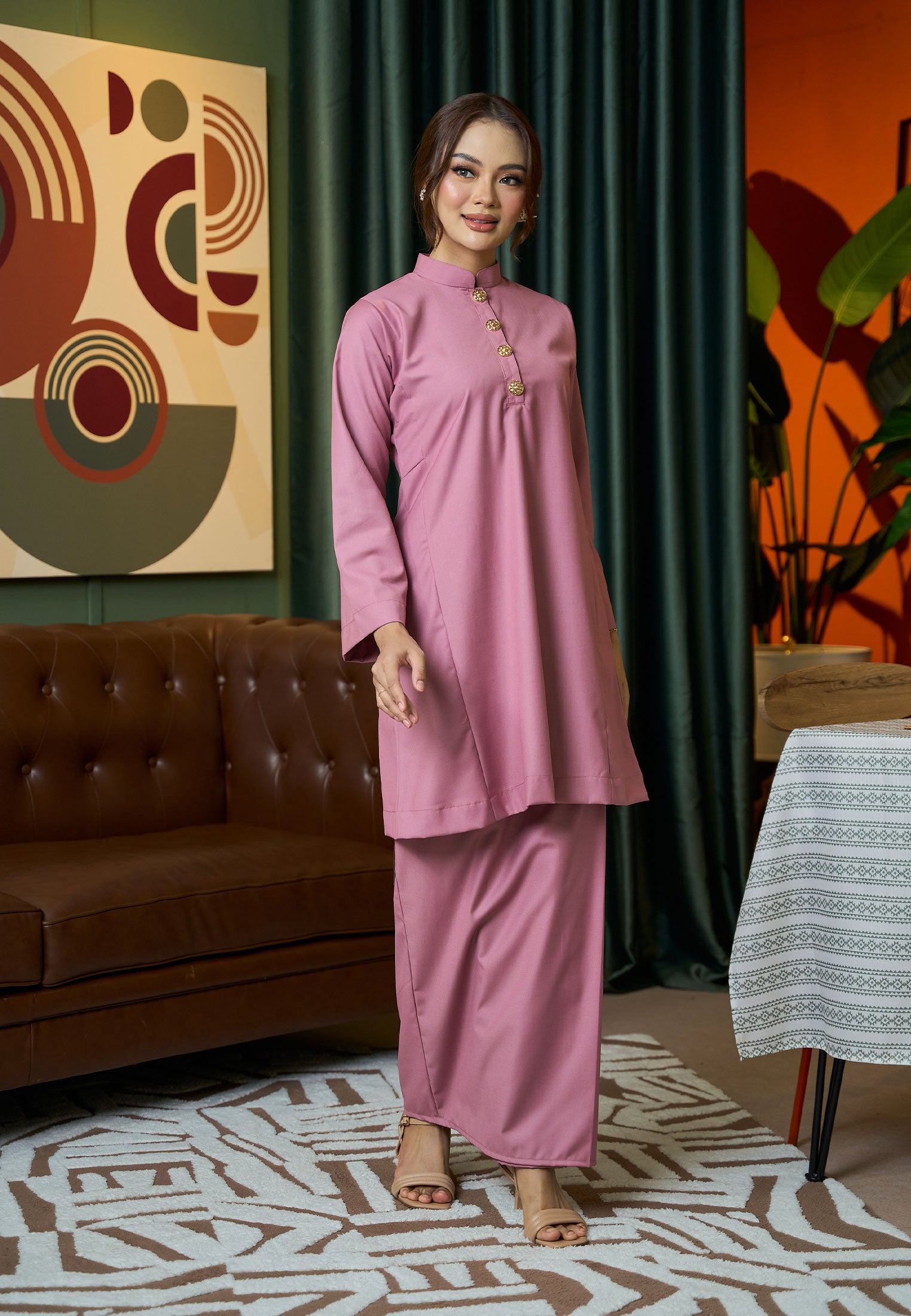 Suri Kurung Klasik V2 Dusty Pink