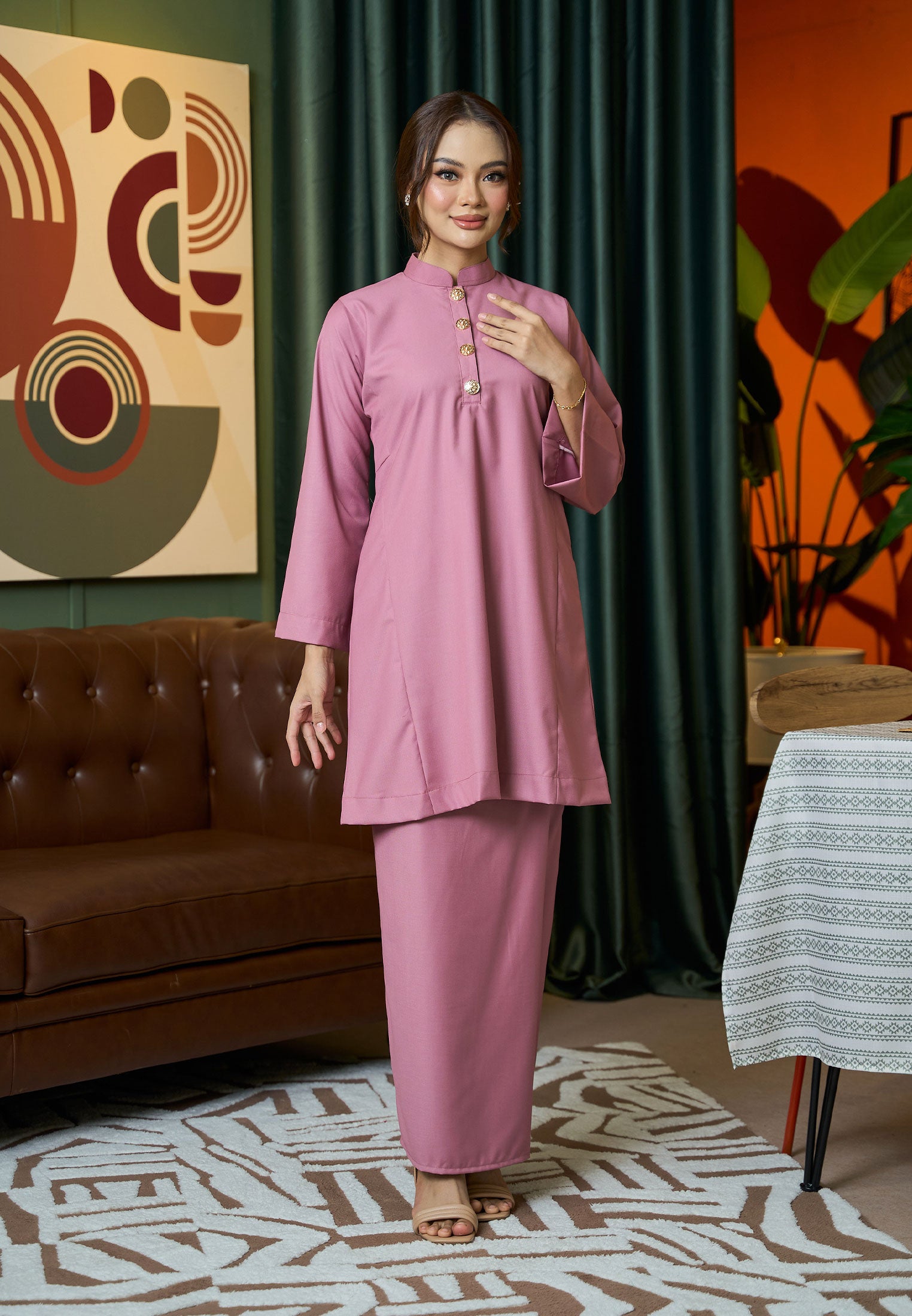 Suri Kurung Klasik V2 Dusty Pink