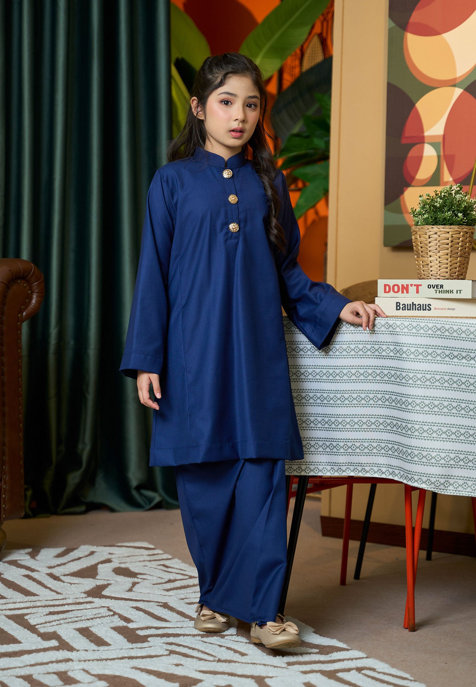 Suri Kurung Klasik Kids Dark Blue