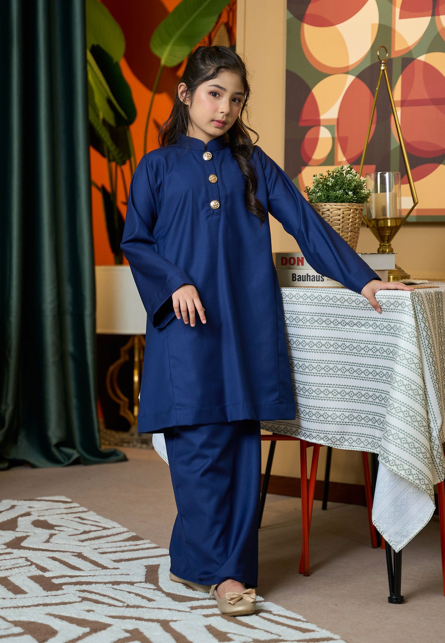 Suri Kurung Klasik Kids Dark Blue