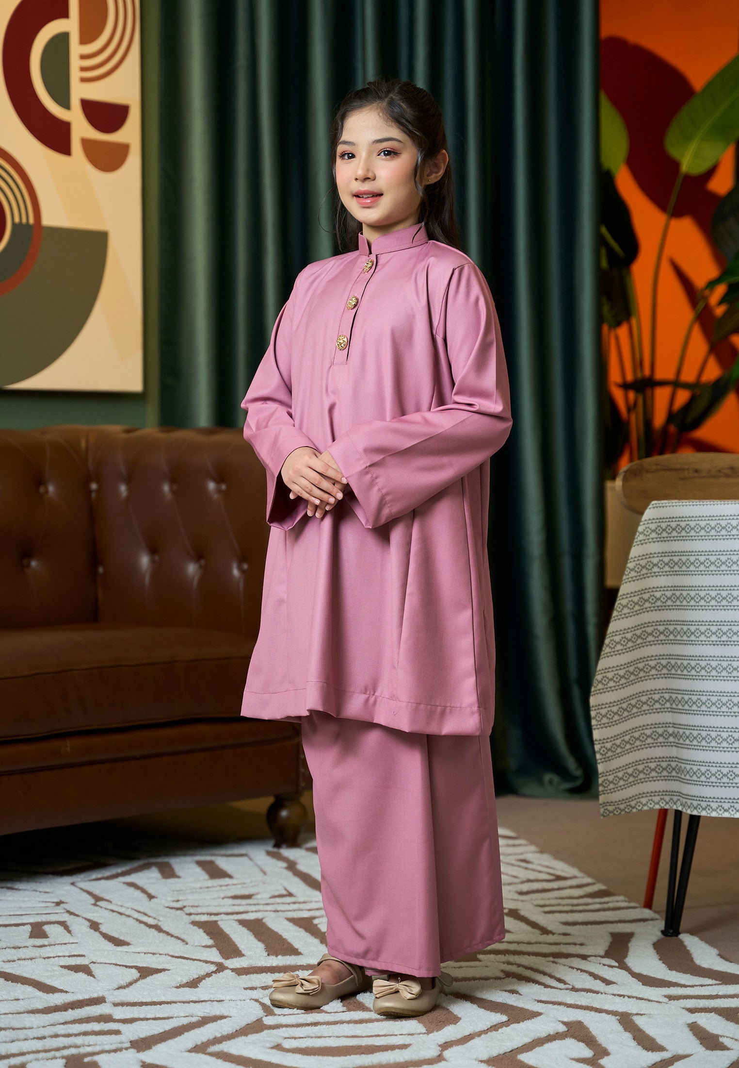 Suri Kurung Klasik Kids Dusty Pink