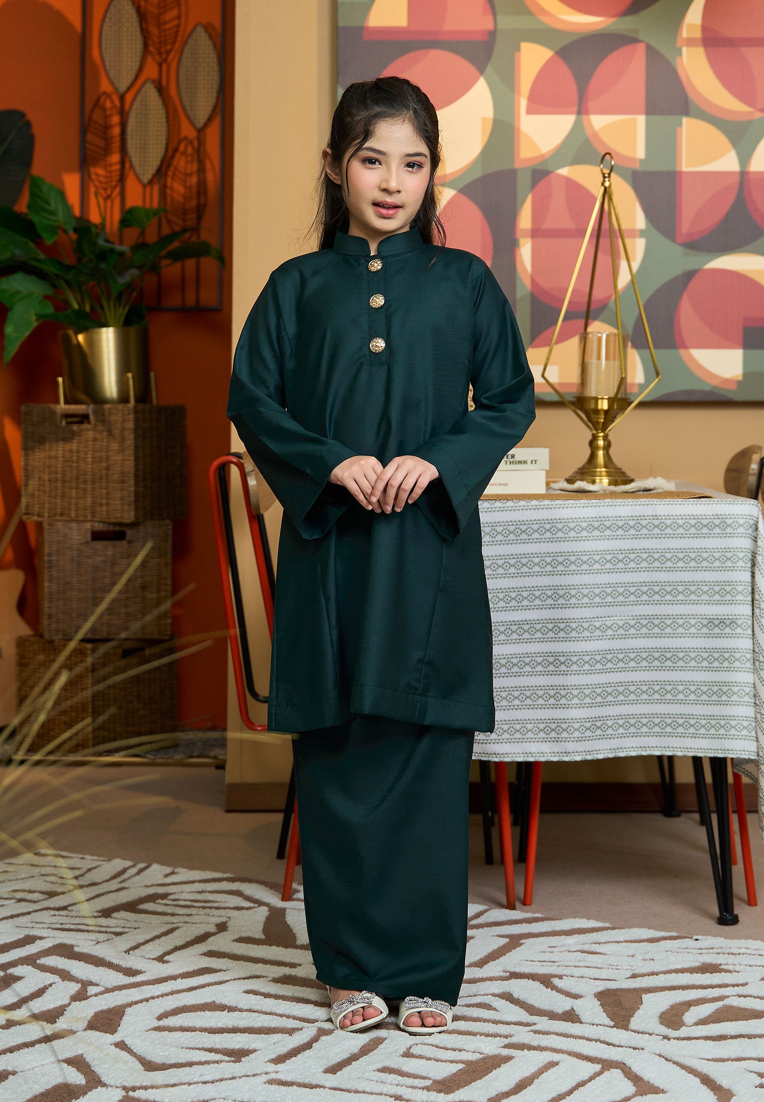 Suri Kurung Klasik Kids Emerald Green